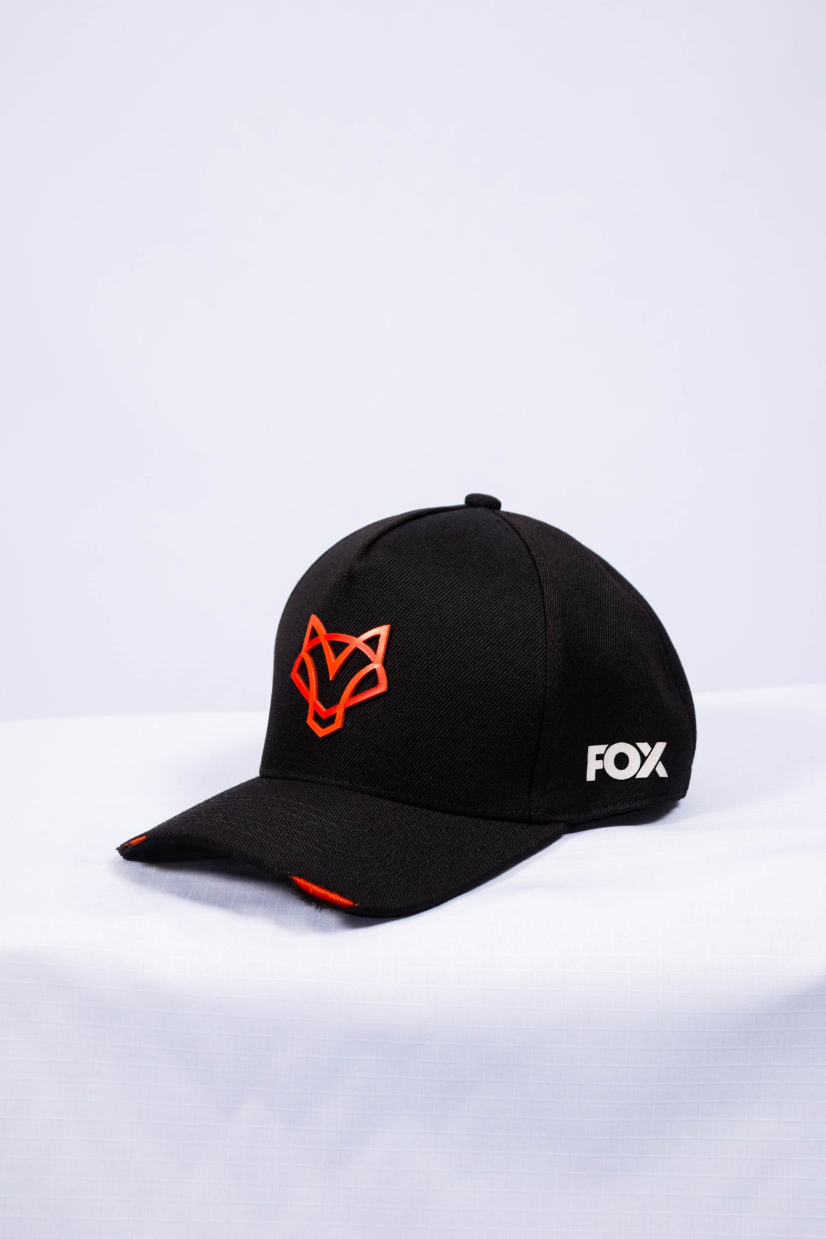 Boné Jiu-Jitsu FOX FW Preto Logo Emborrachado Laranja (Assinatura Branca)