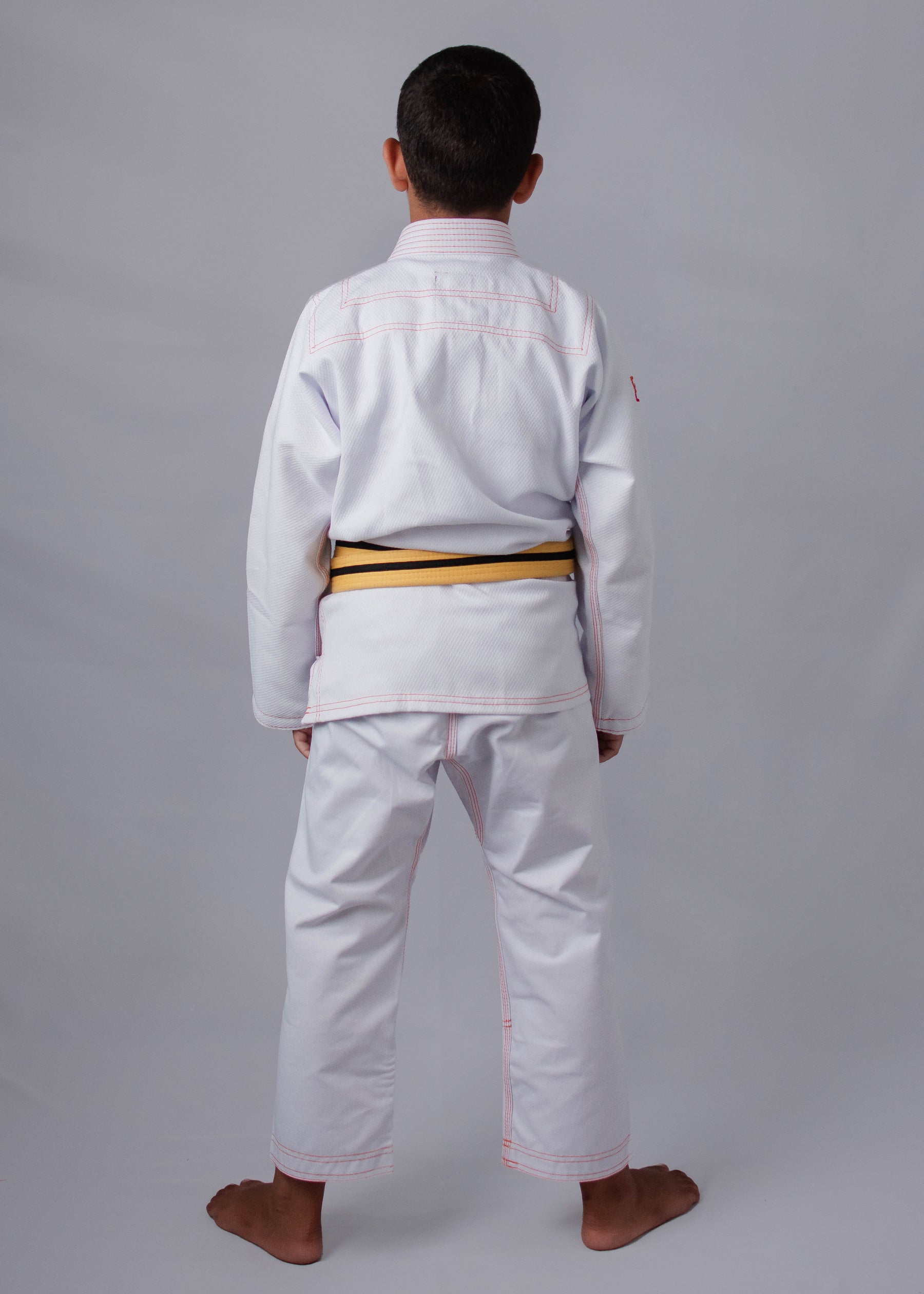 Kimono Masculino Kids Fox™ - Branco com Laranja