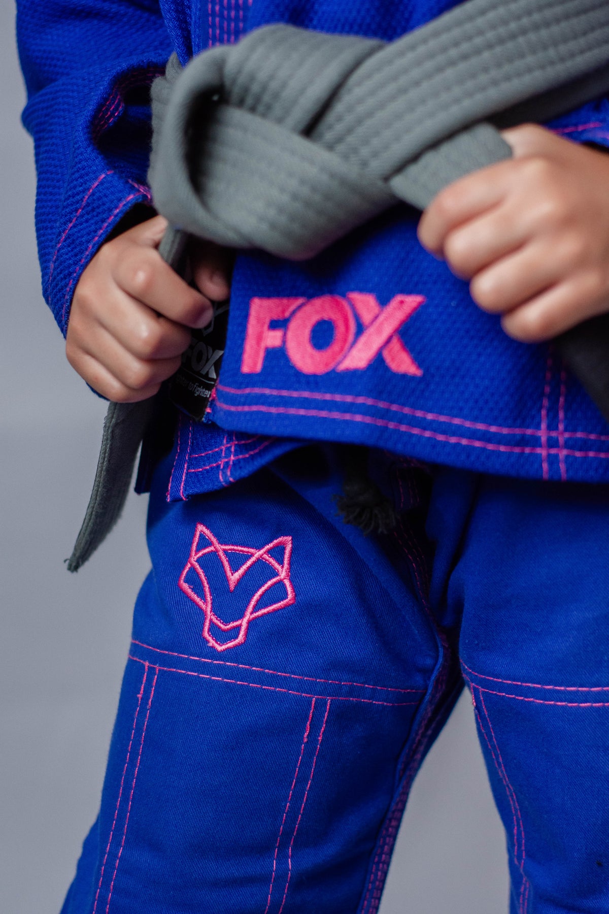 Kimono Feminino Kids Fox™ - Azul com Rosa