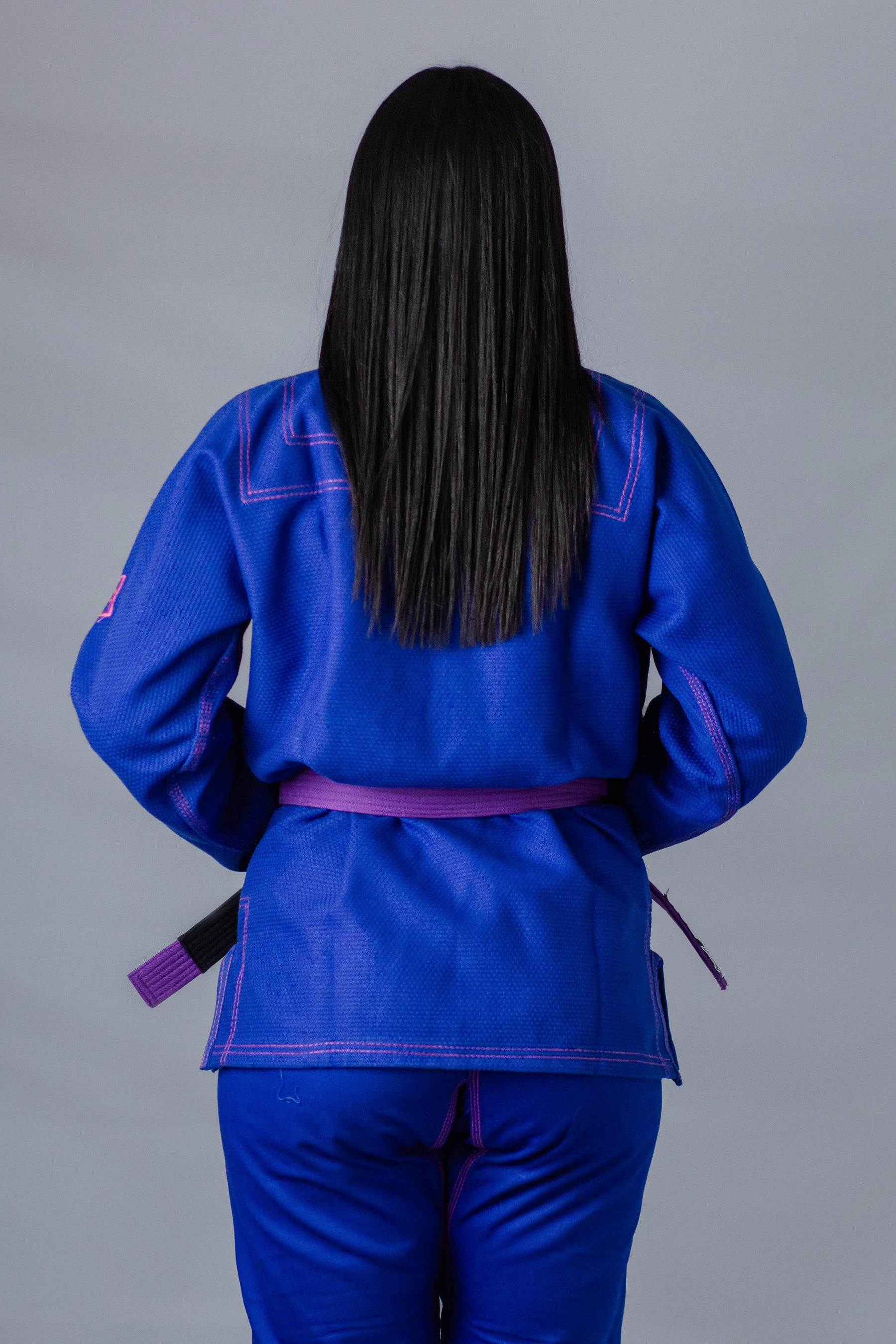 Kimono Sakura Fox - Azul com Rosa