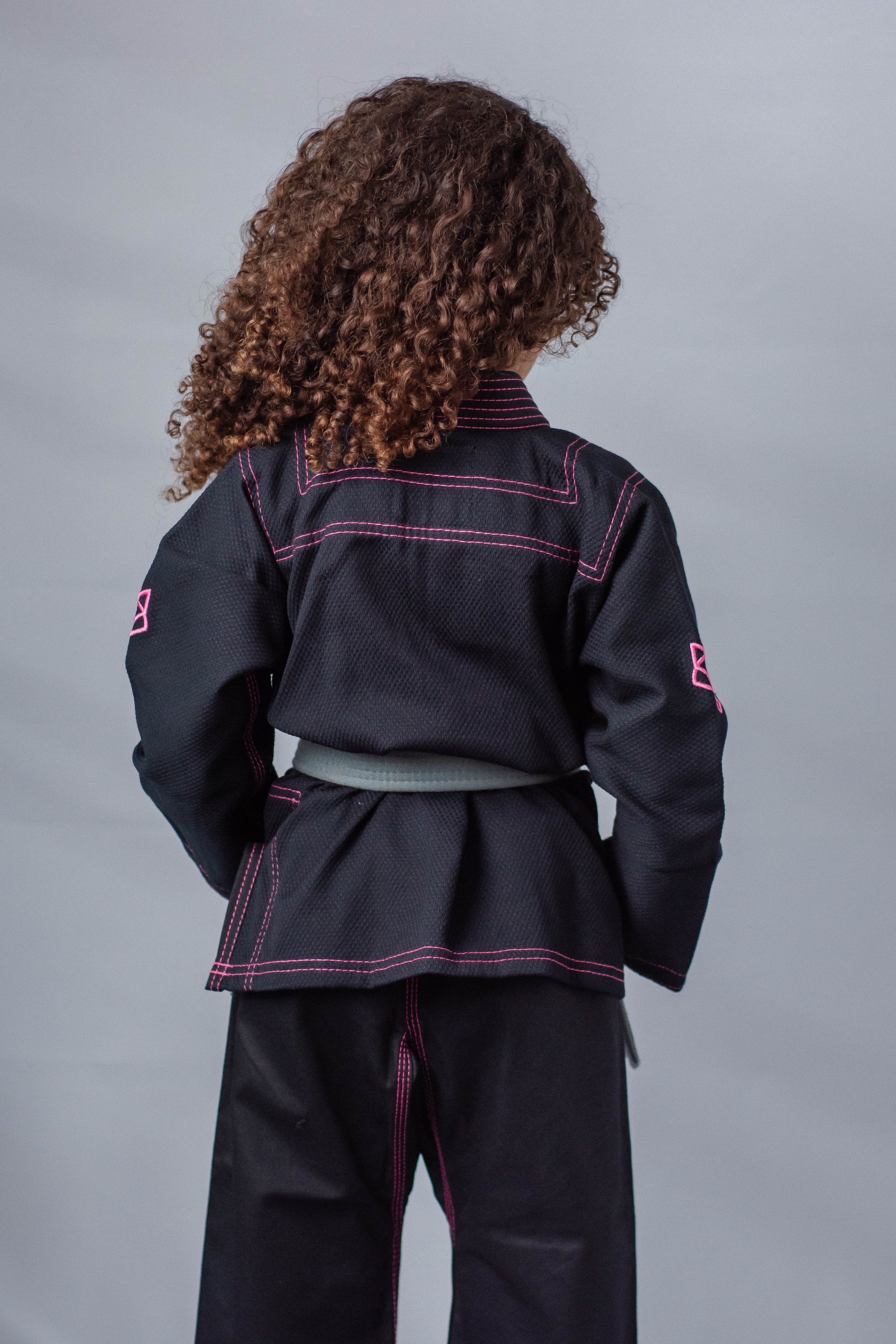 Kimono Feminino Kids Fox™ - Preto com Rosa