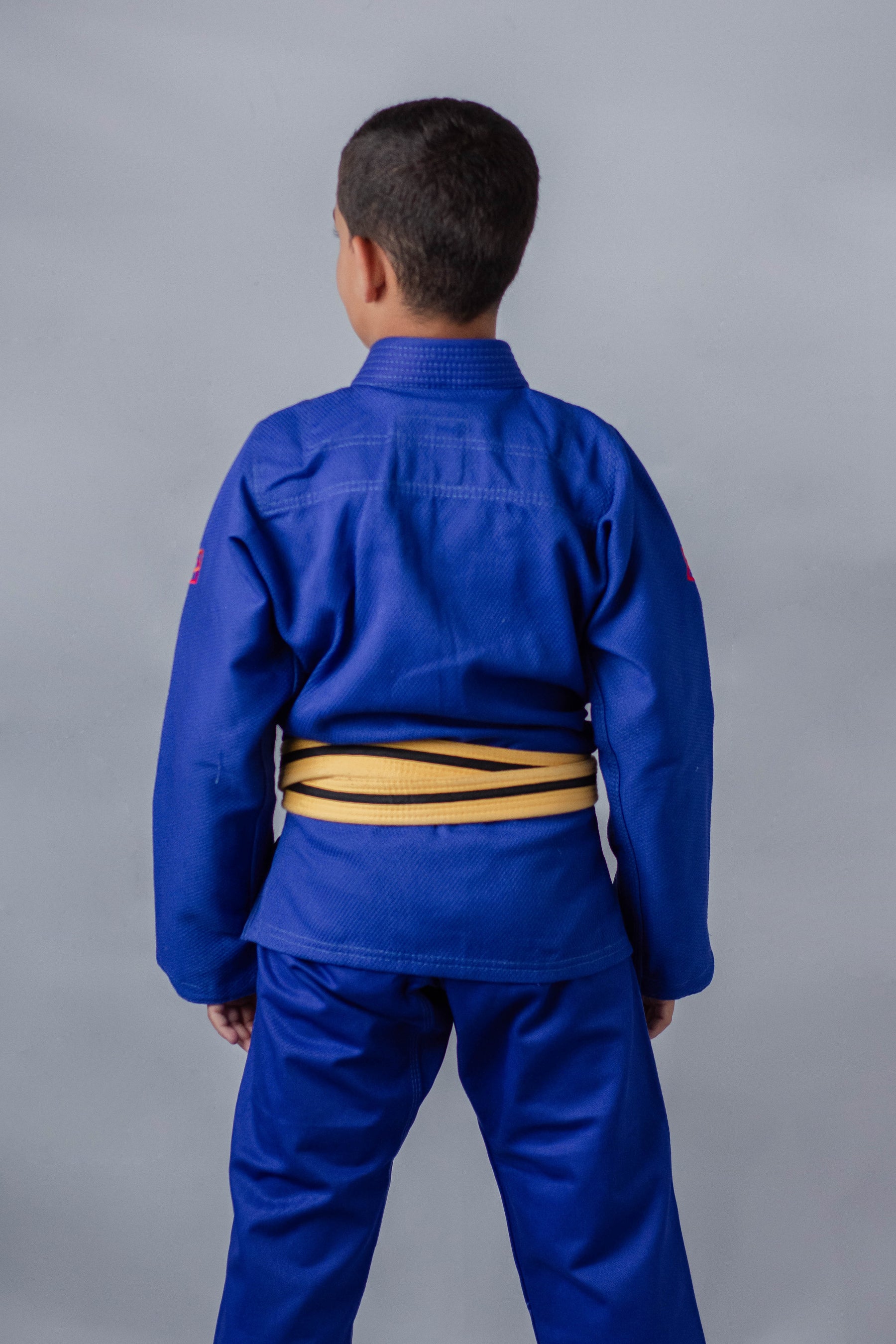 Kimono Masculino Kids Fox™ - Azul com logo Laranja