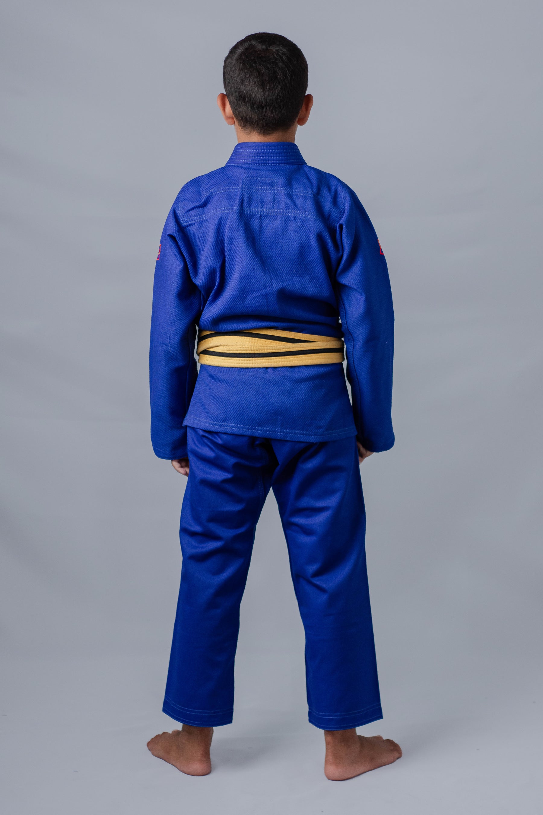 Kimono Masculino Kids Fox™ - Azul com logo Laranja