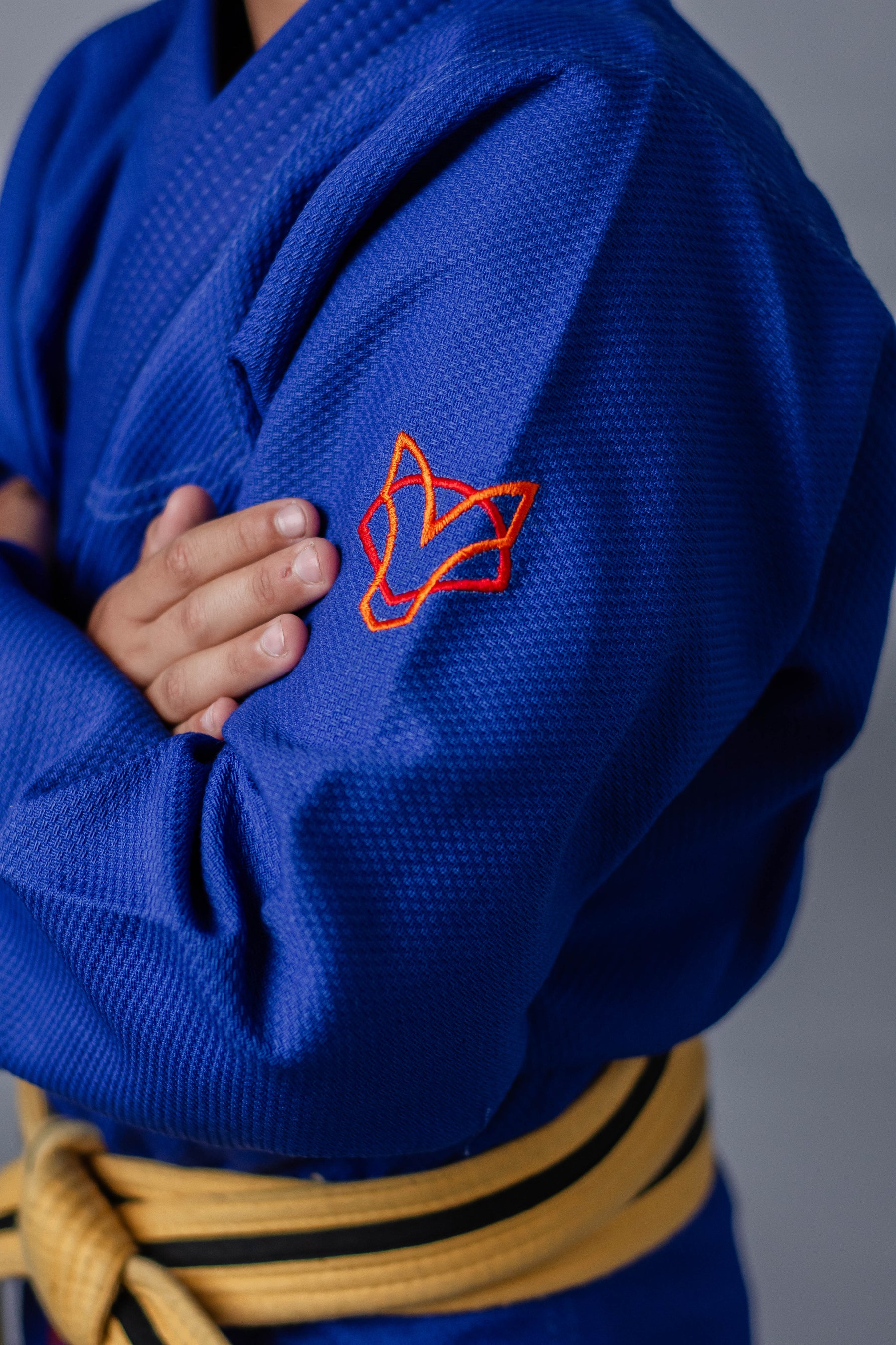 Kimono Masculino Kids Fox™ - Azul com logo Laranja