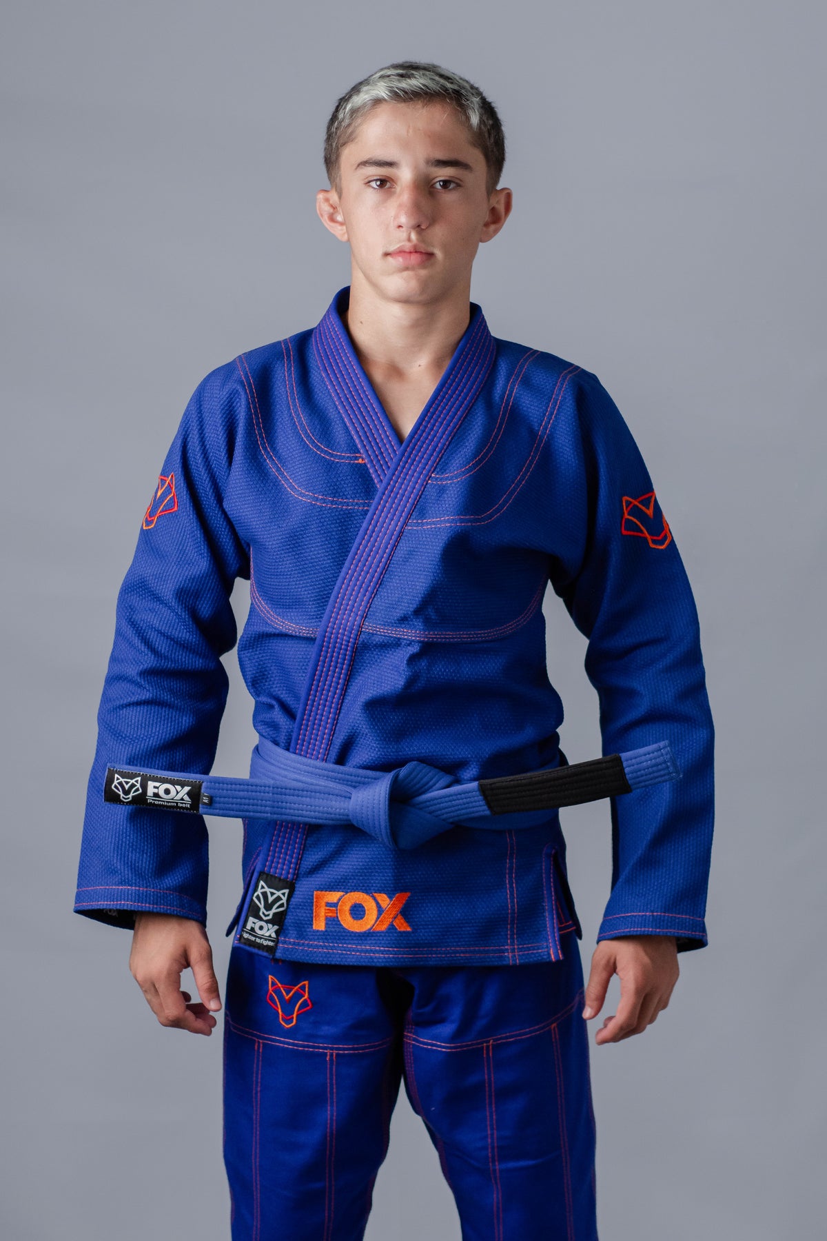Kimono Classic Fox - Azul com Laranja