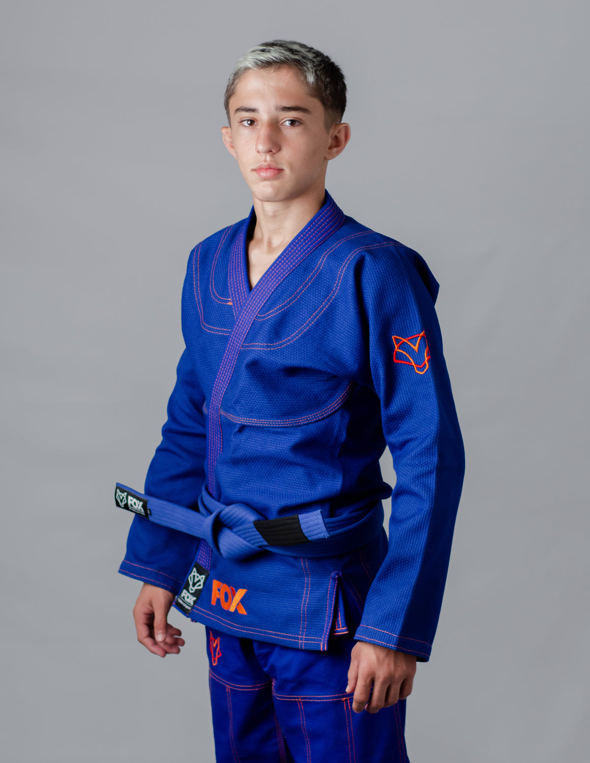 Kimono Classic Fox - Azul com Laranja