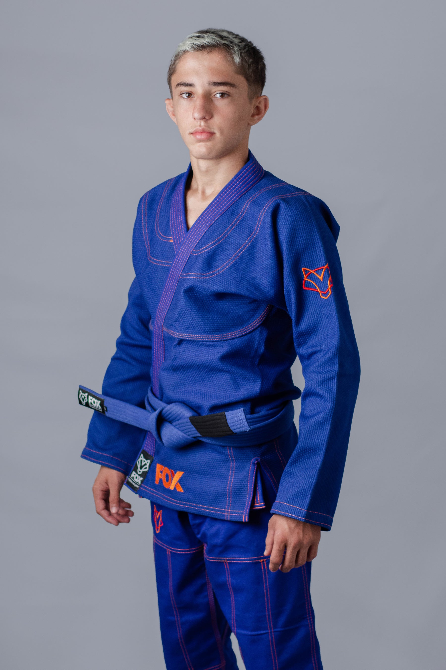 Kimono Classic Fox - Azul com Laranja
