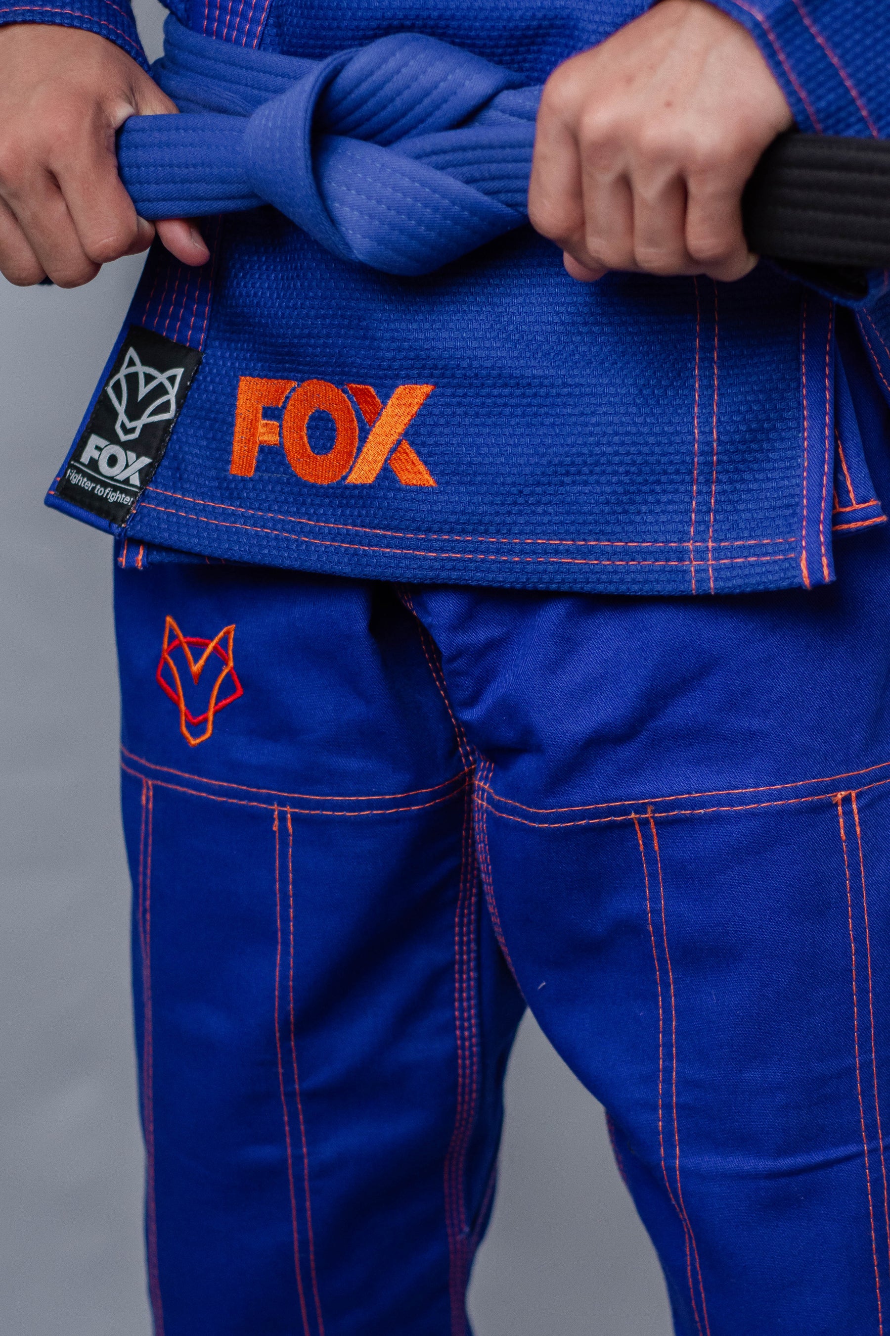 Kimono Classic Fox - Azul com Laranja