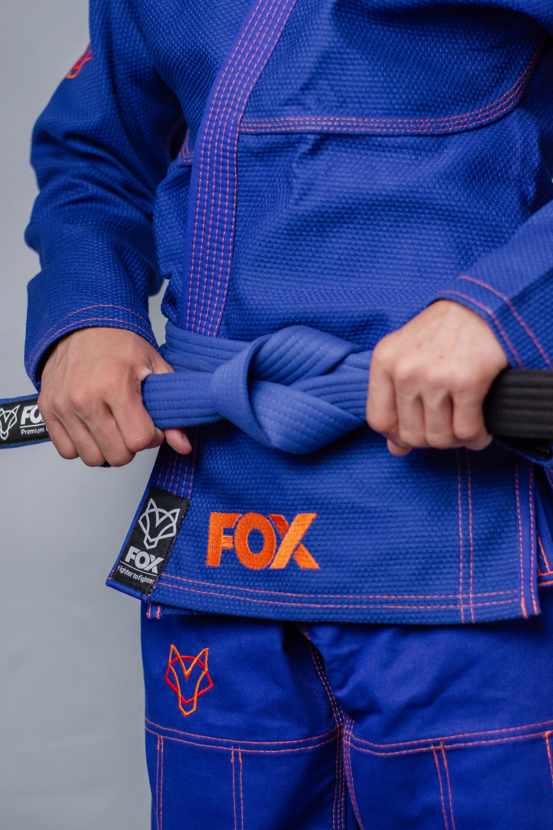 Kimono Classic Fox - Azul com Laranja