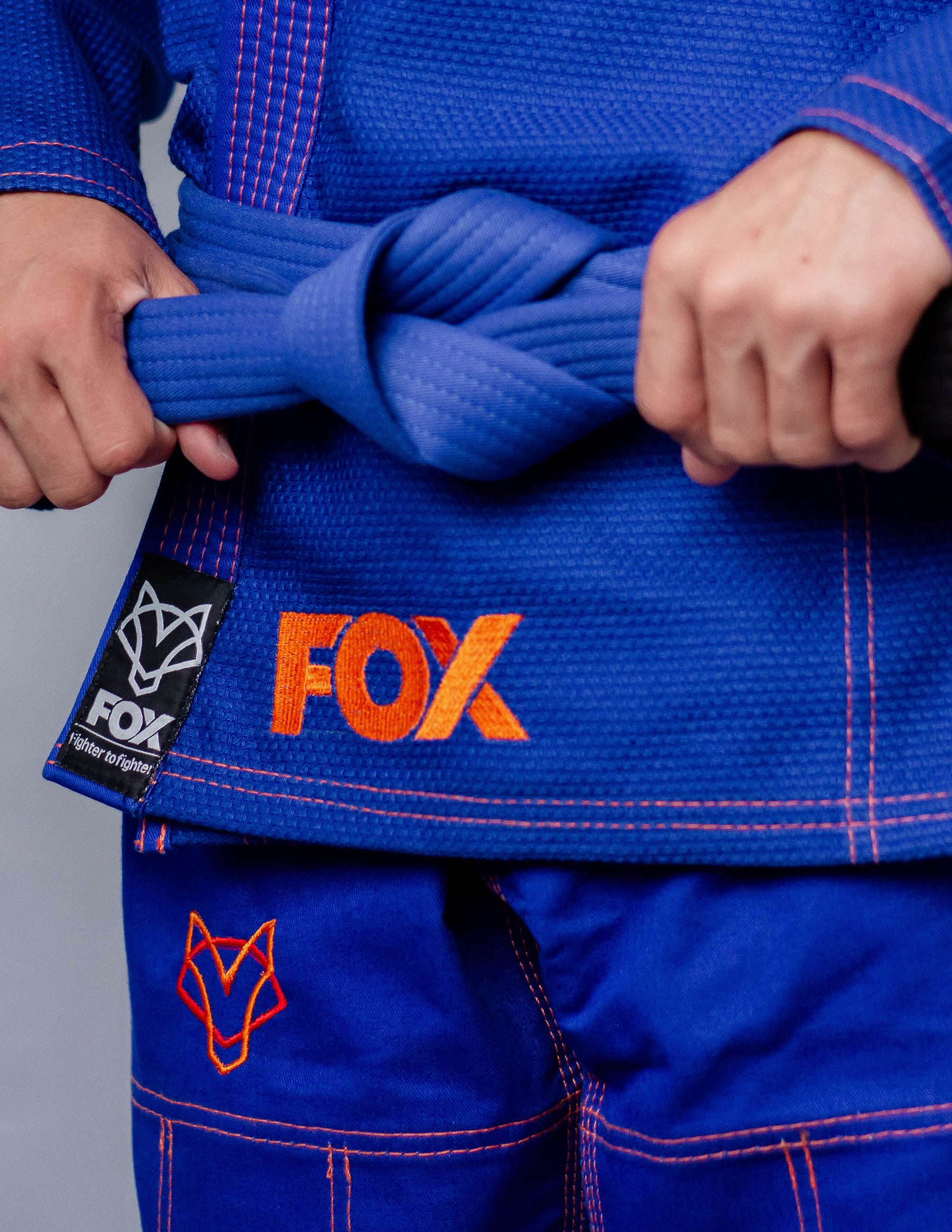 Kimono Classic Fox - Azul com Laranja