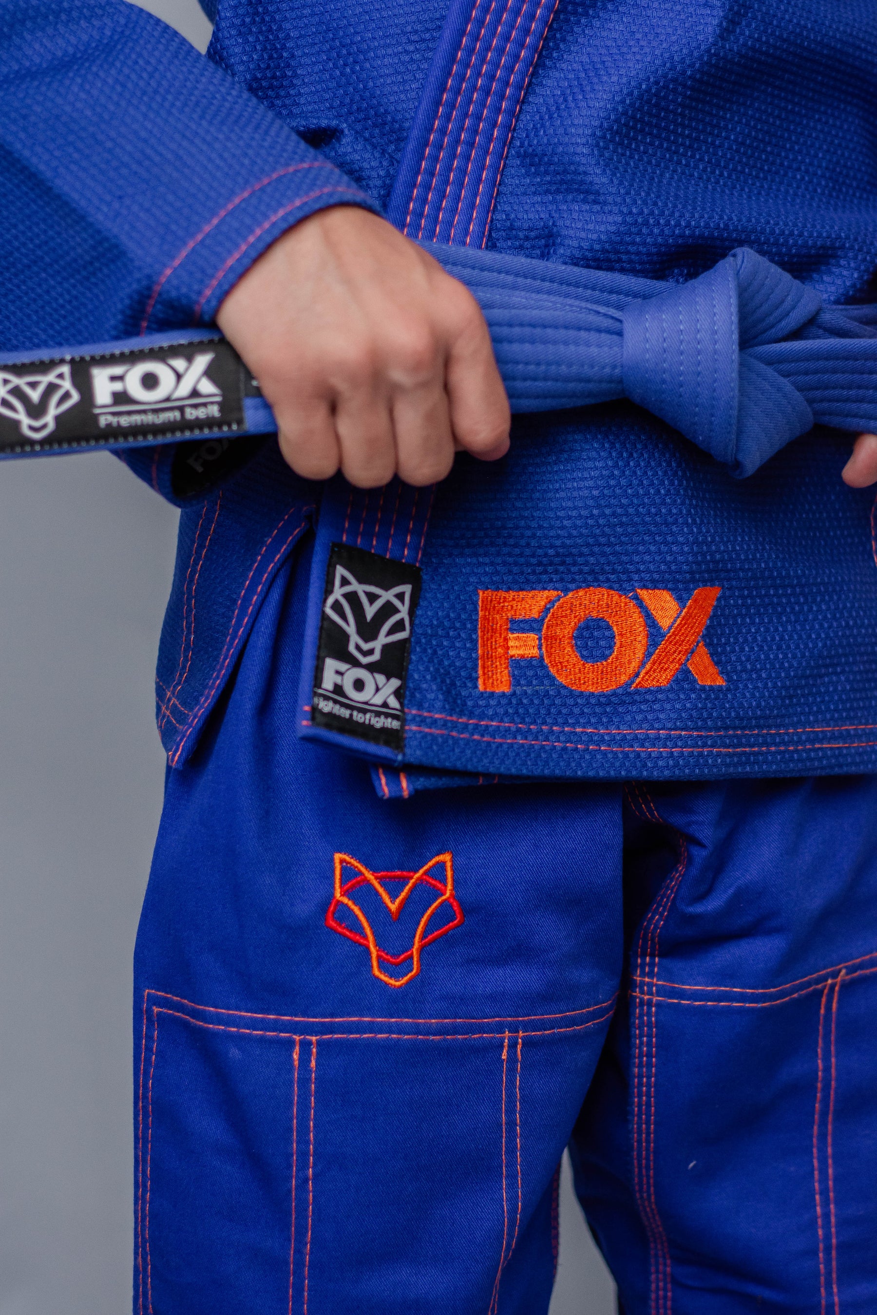 Kimono Classic Fox - Azul com Laranja