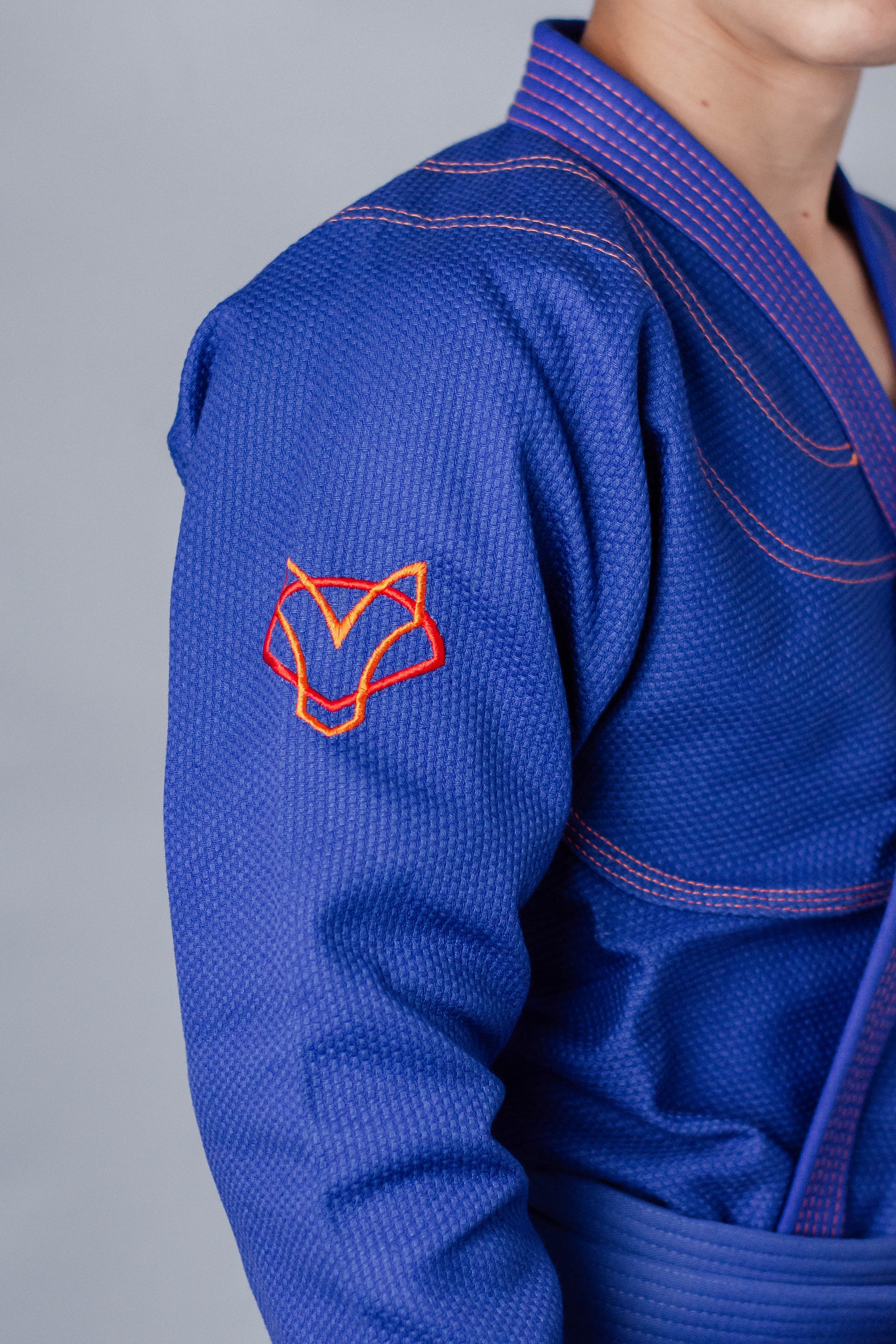 Kimono Classic Fox - Azul com Laranja