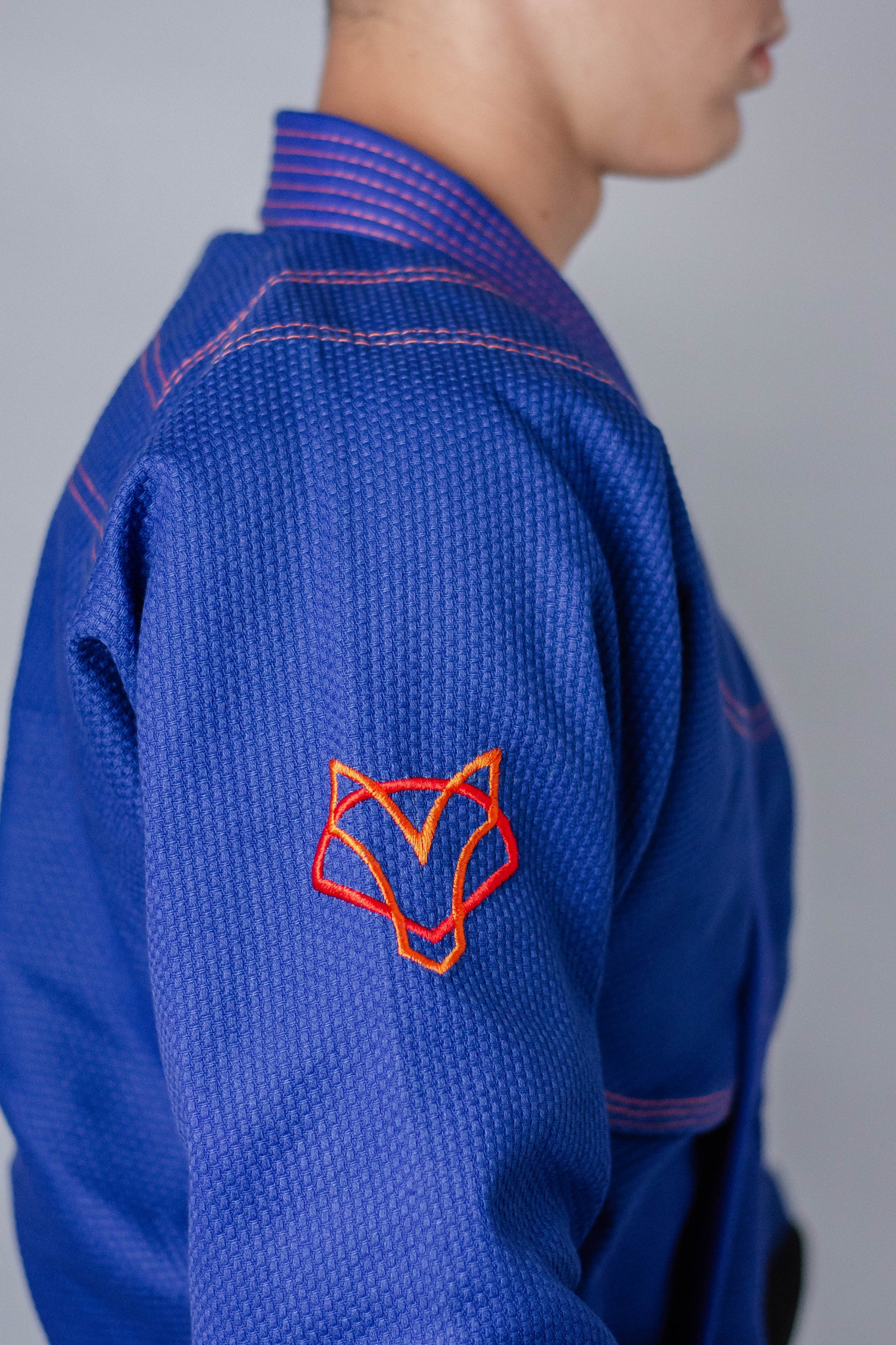 Kimono Classic Fox - Azul com Laranja