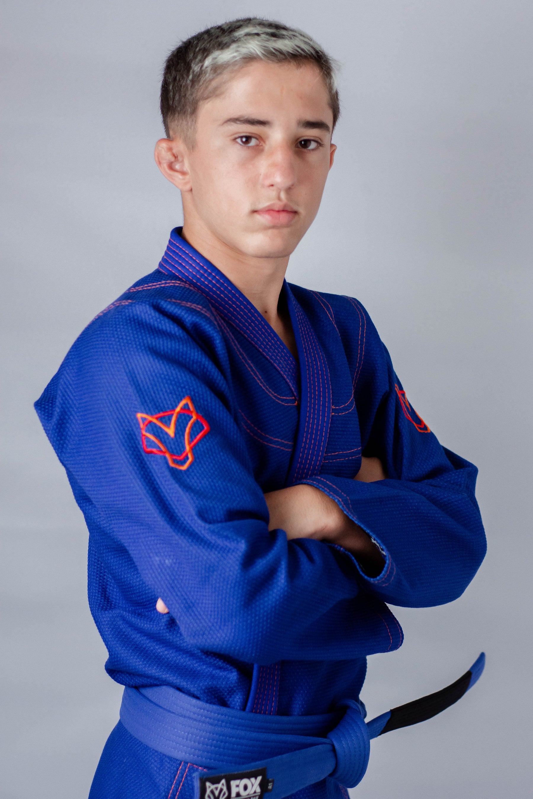 Kimono Classic Fox - Azul com Laranja