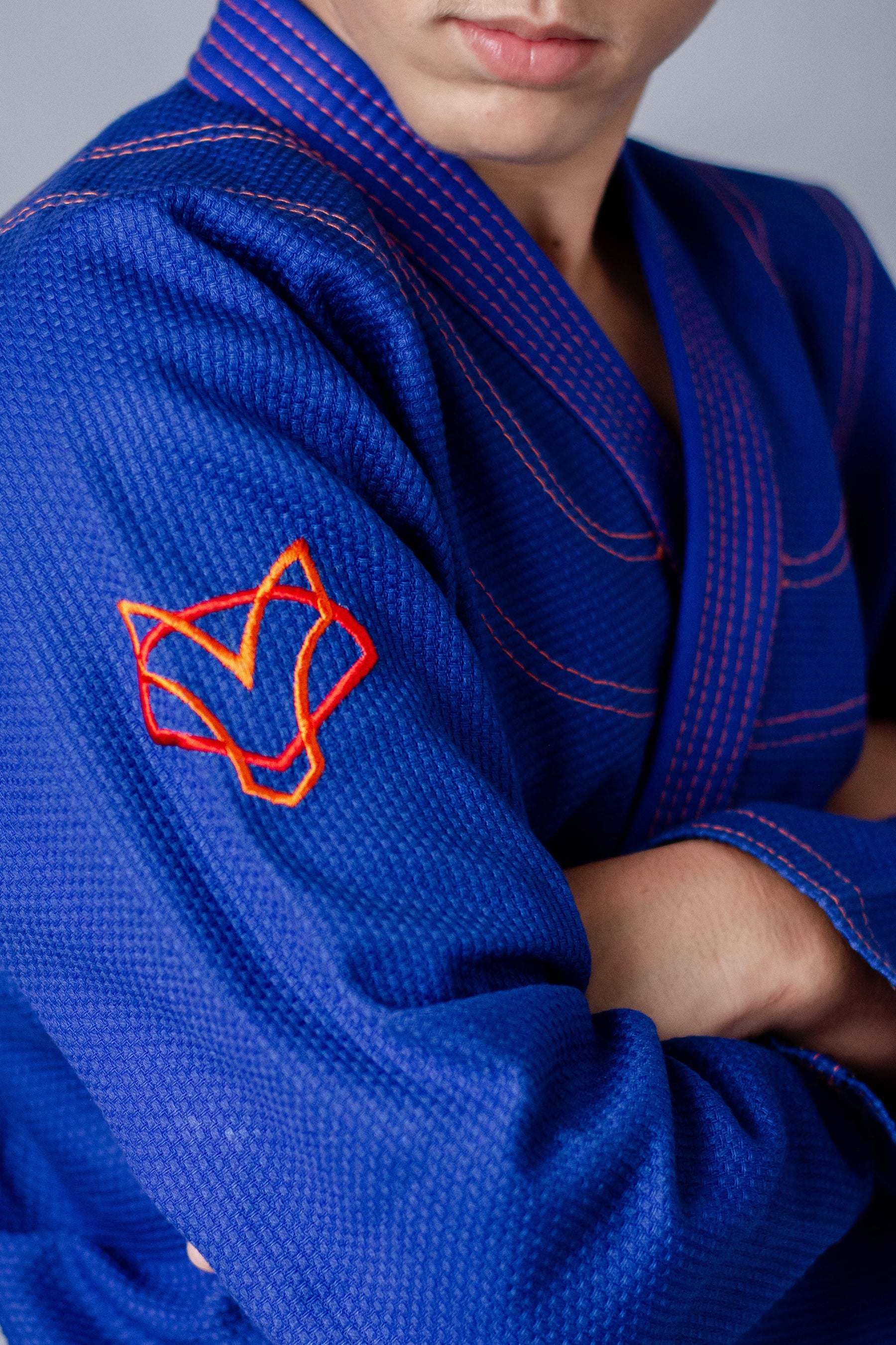 Kimono Classic Fox - Azul com Laranja