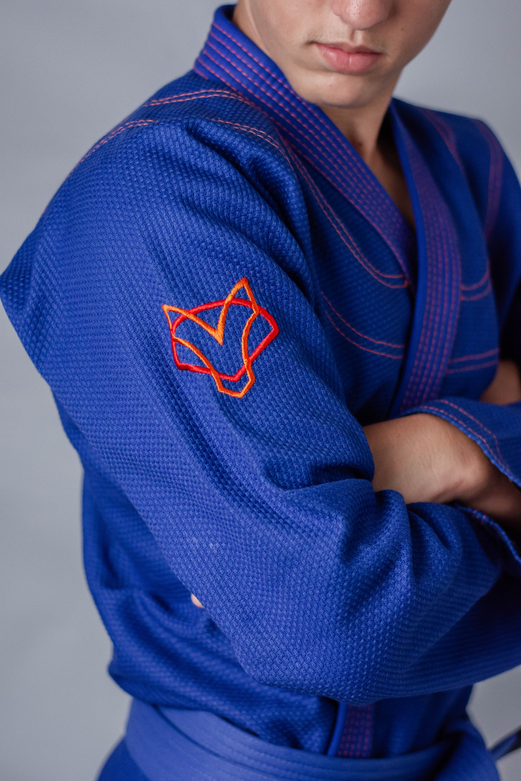 Kimono Classic Fox - Azul com Laranja