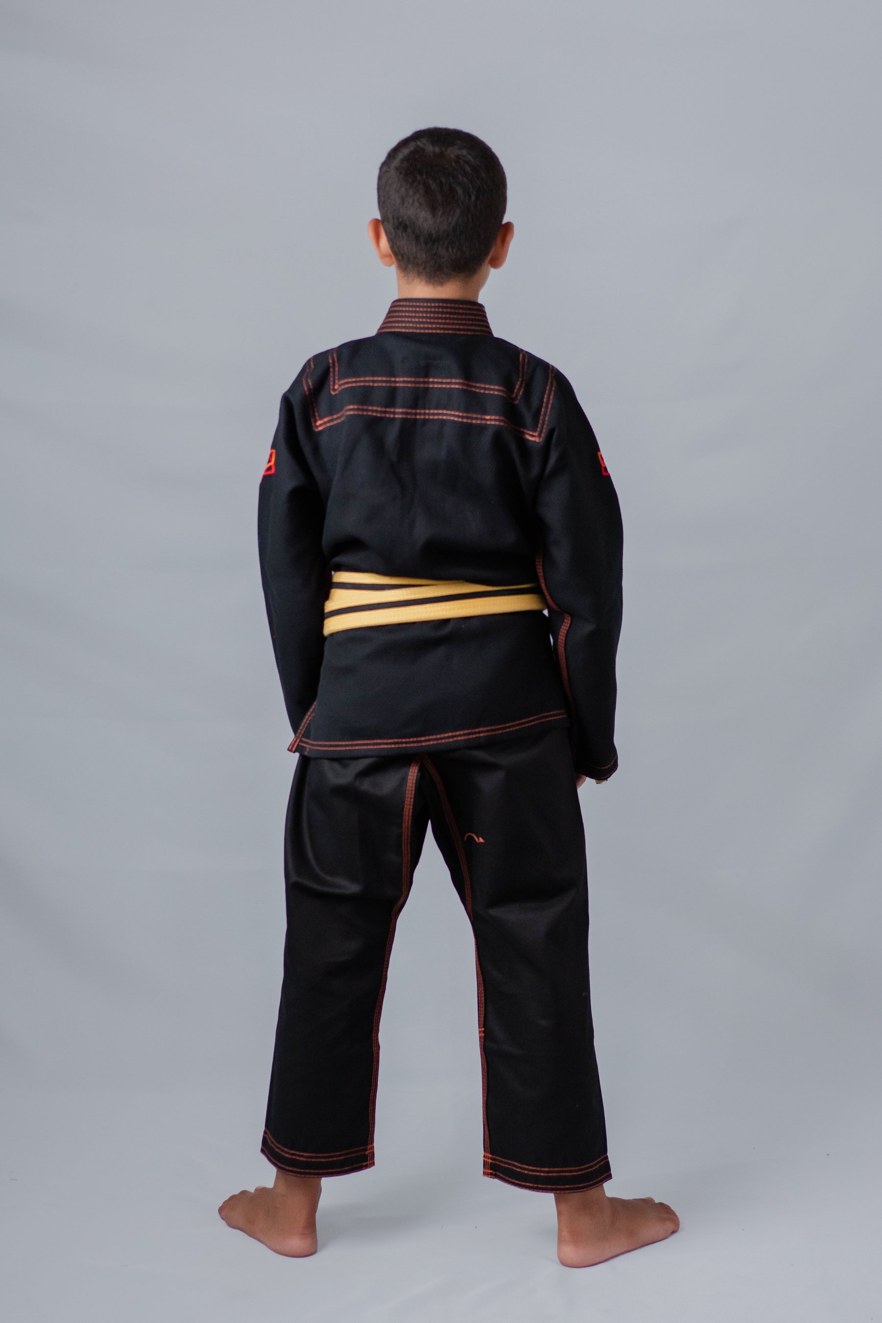 Kimono Masculino Kids Fox™ - Preto com Laranja