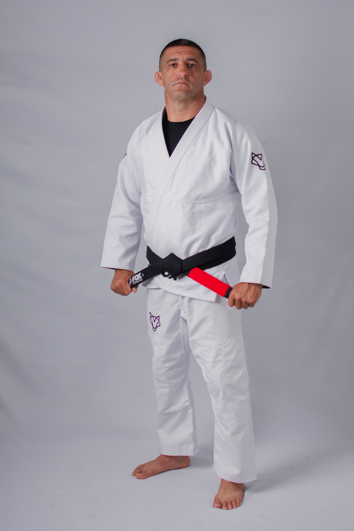 Kimono OldSchool Fox - Branco com Preto