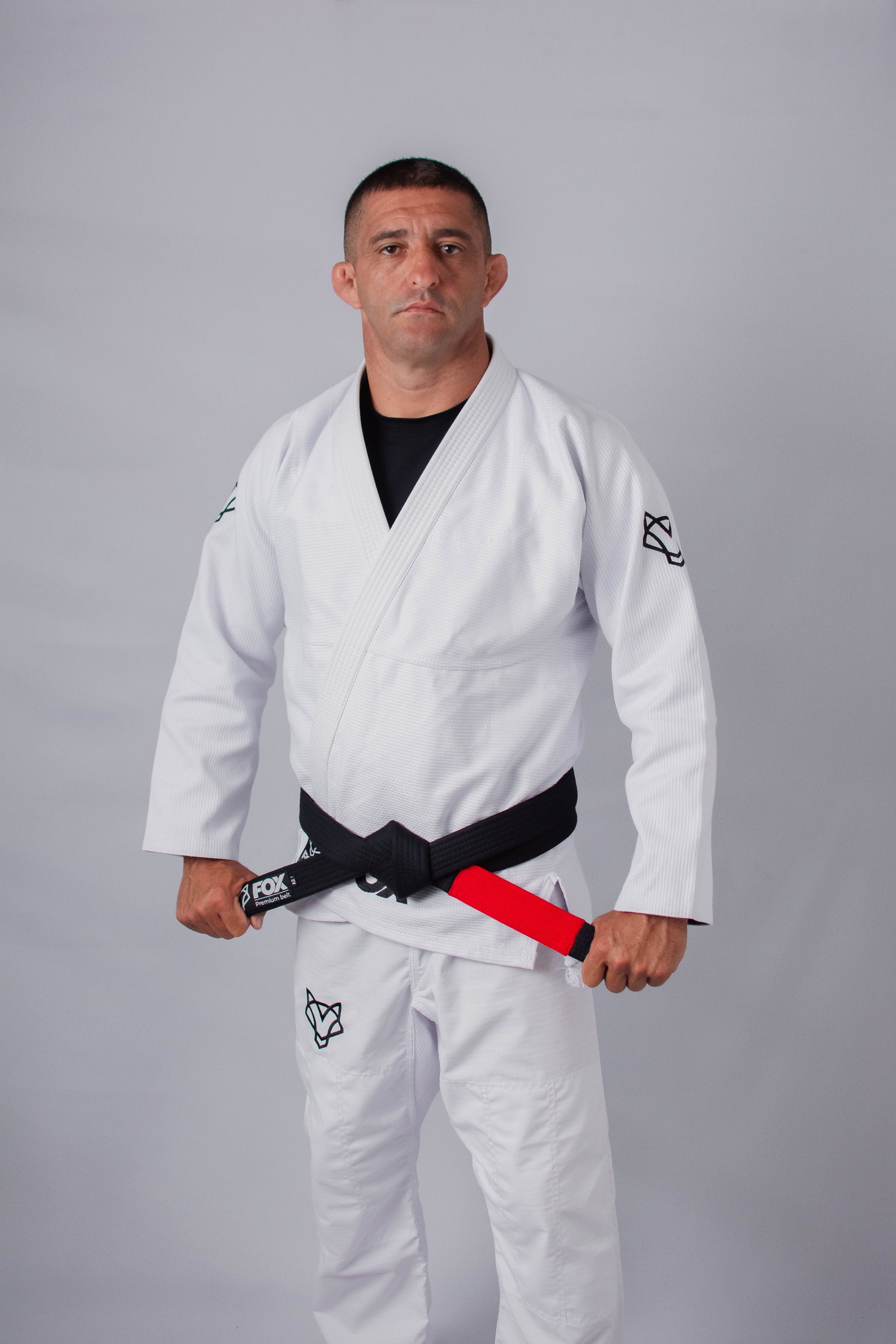 Kimono OldSchool Fox - Branco com Preto