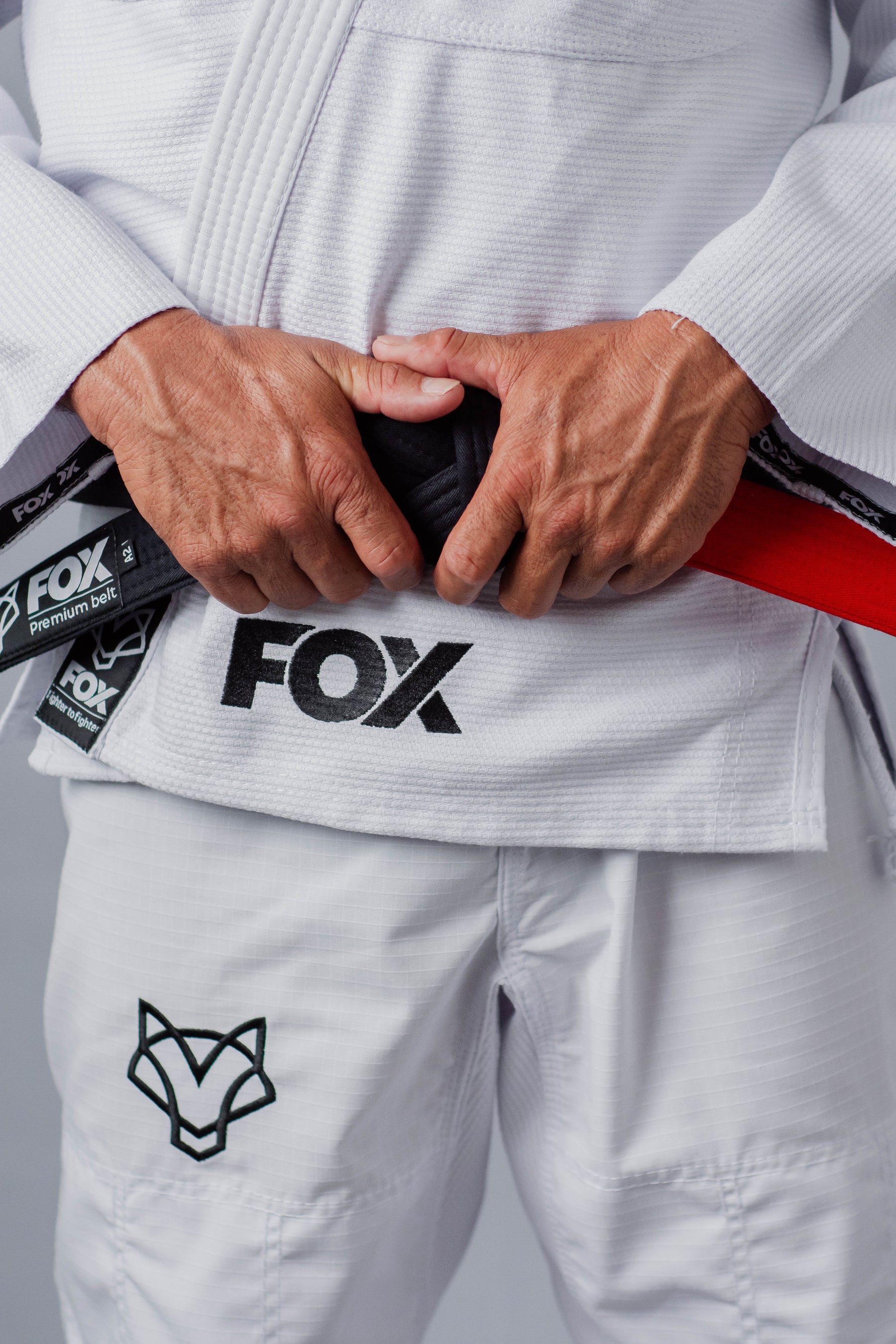 Kimono OldSchool Fox - Branco com Preto