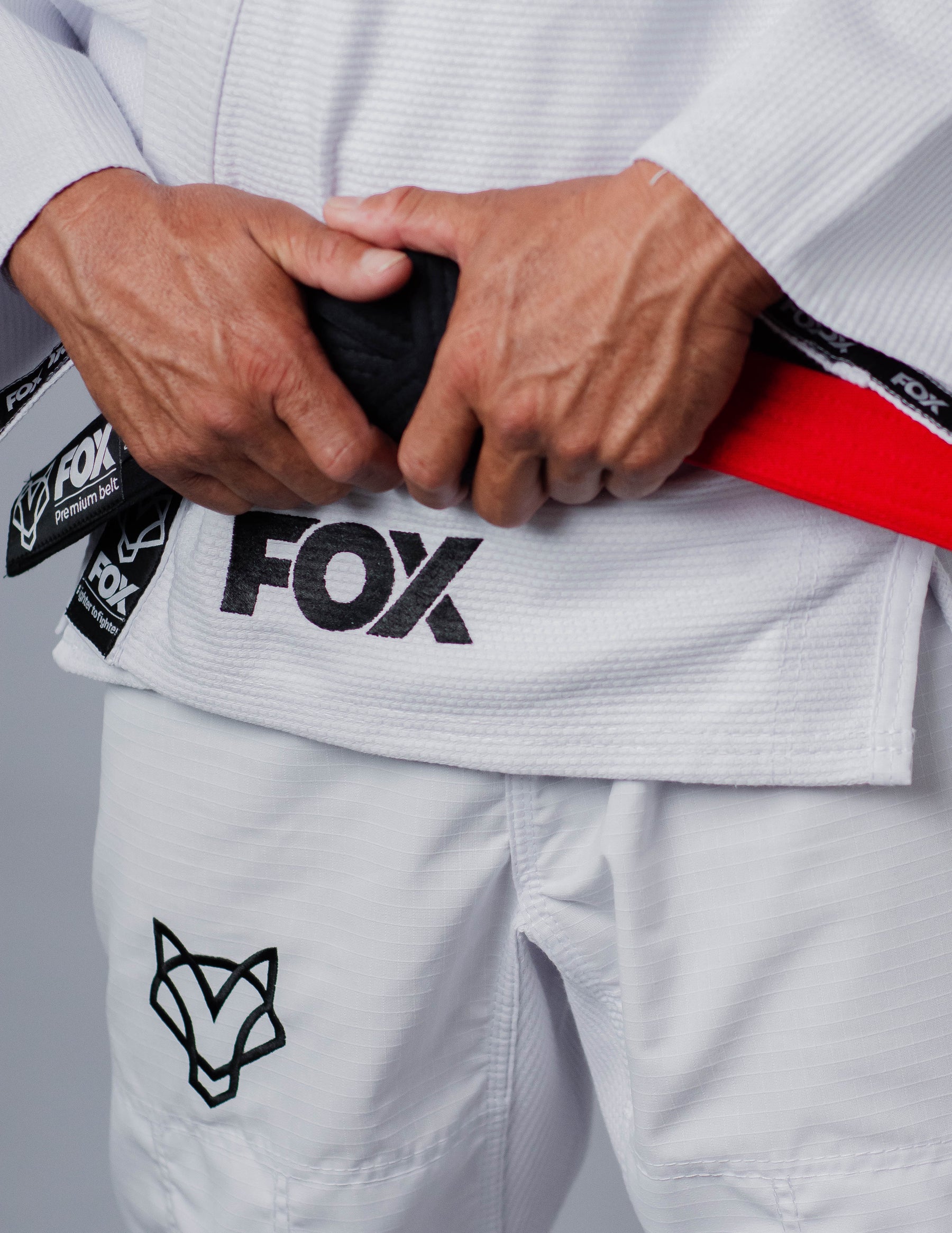 Kimono OldSchool Fox - Branco com Preto