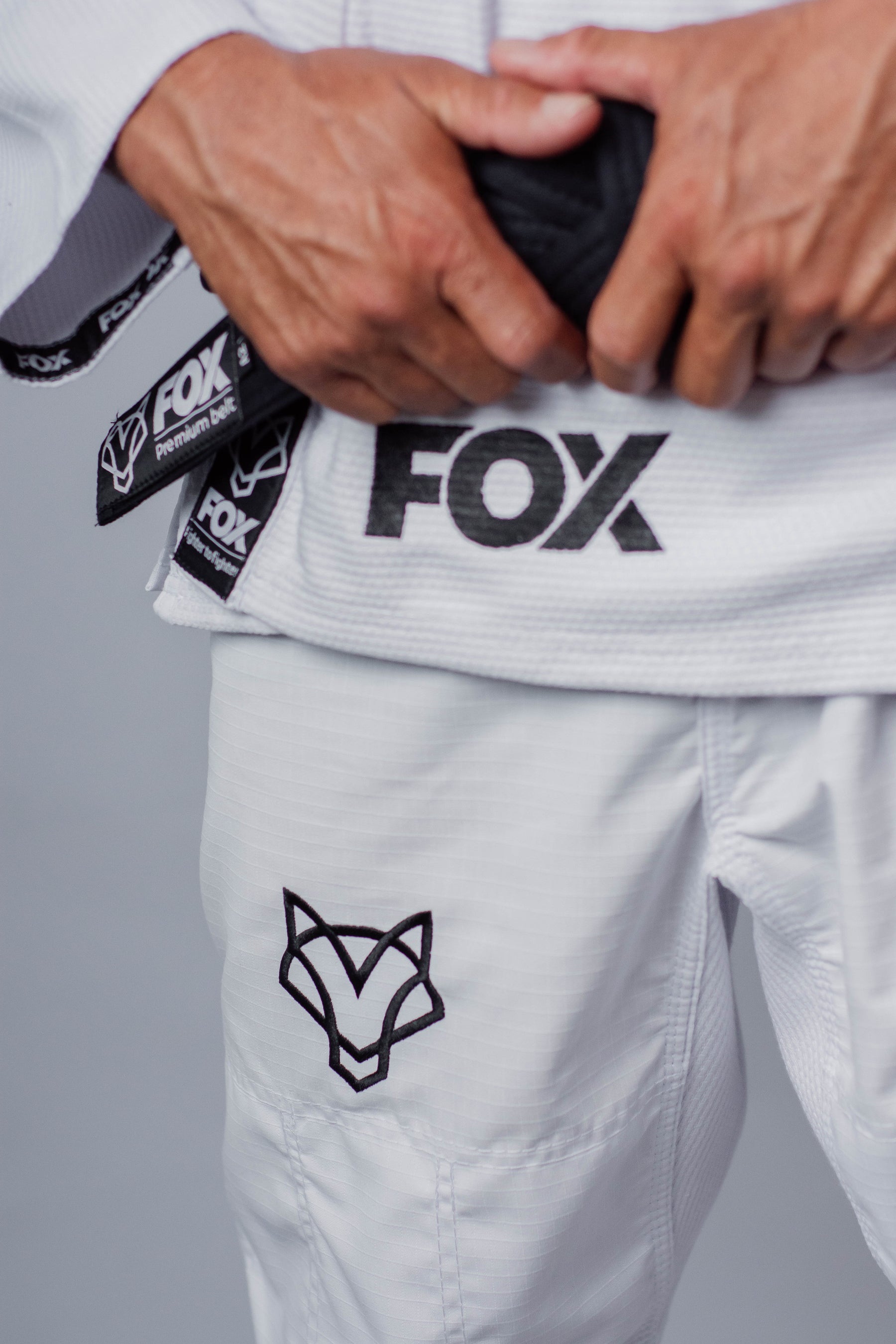 Kimono OldSchool Fox - Branco com Preto
