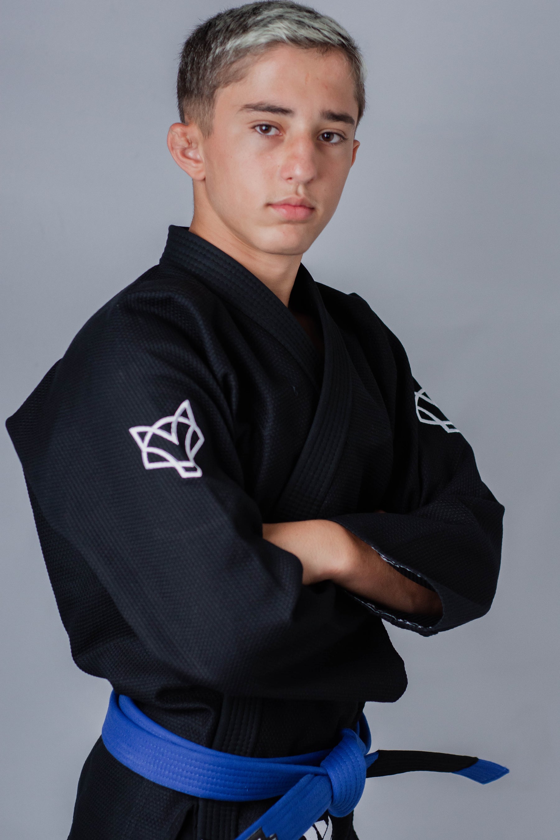 Kimono OldSchool Fox - Preto com Branco