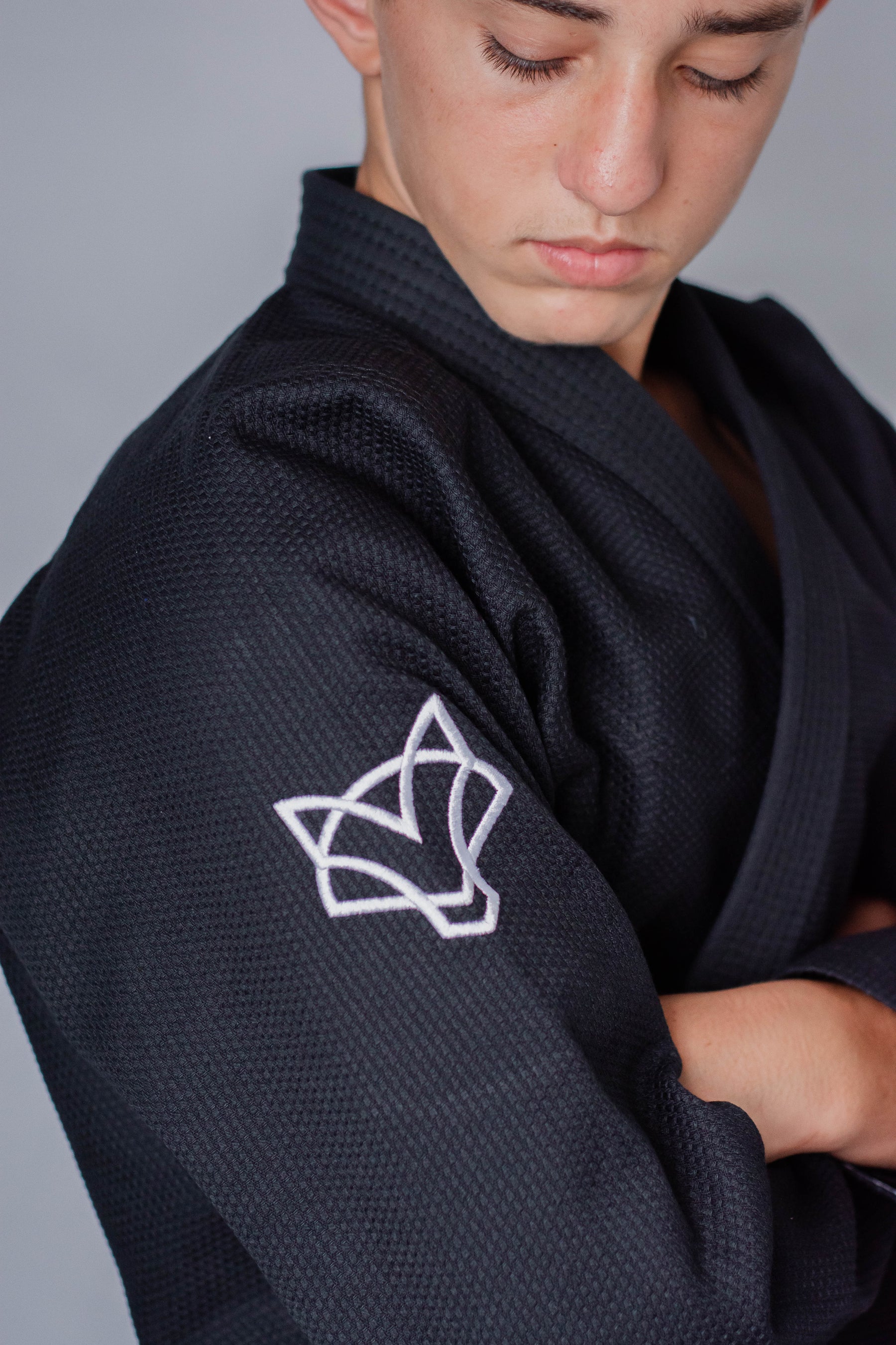 Kimono OldSchool Fox - Preto com Branco