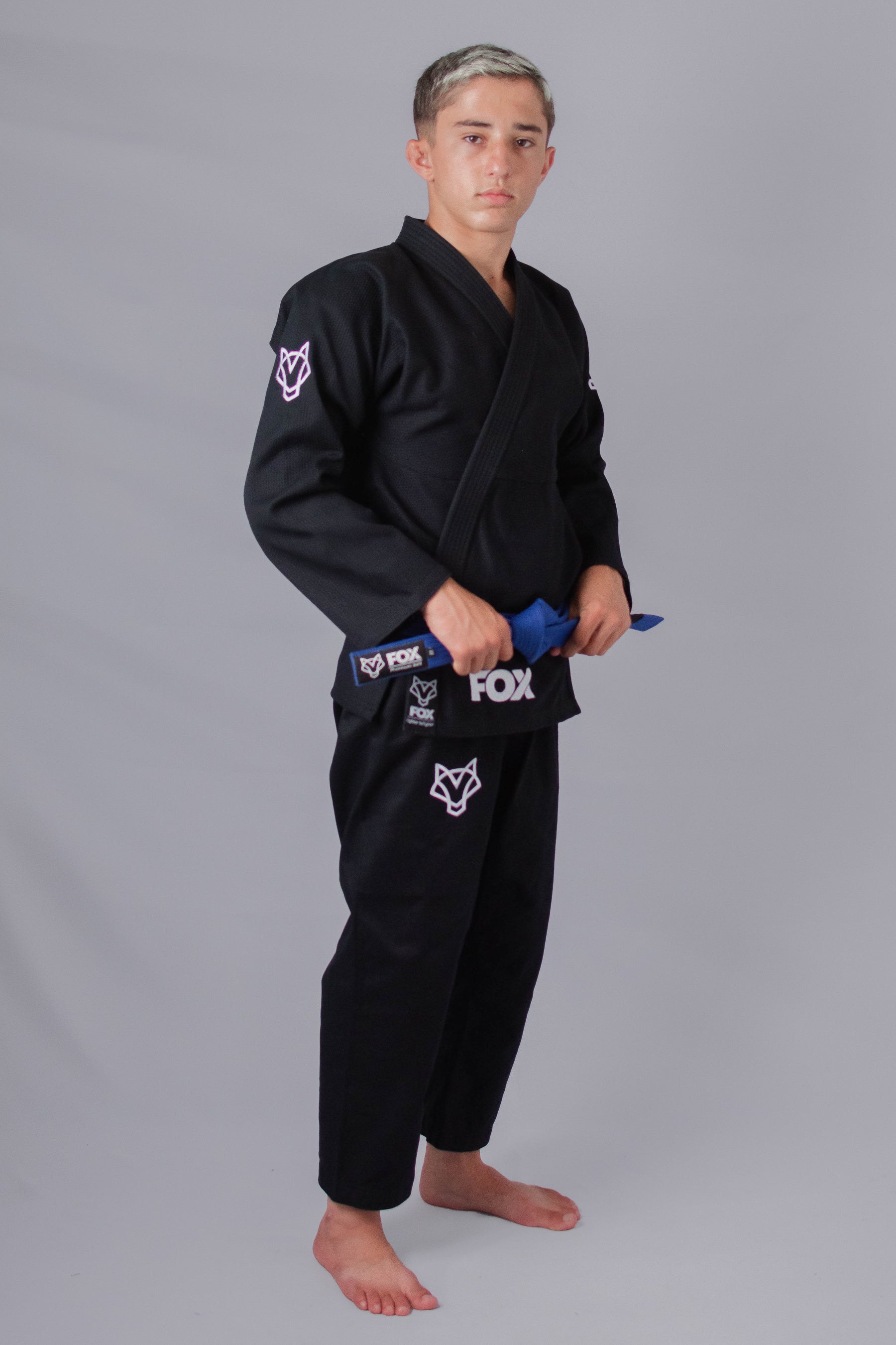 Kimono OldSchool Fox - Preto com Branco
