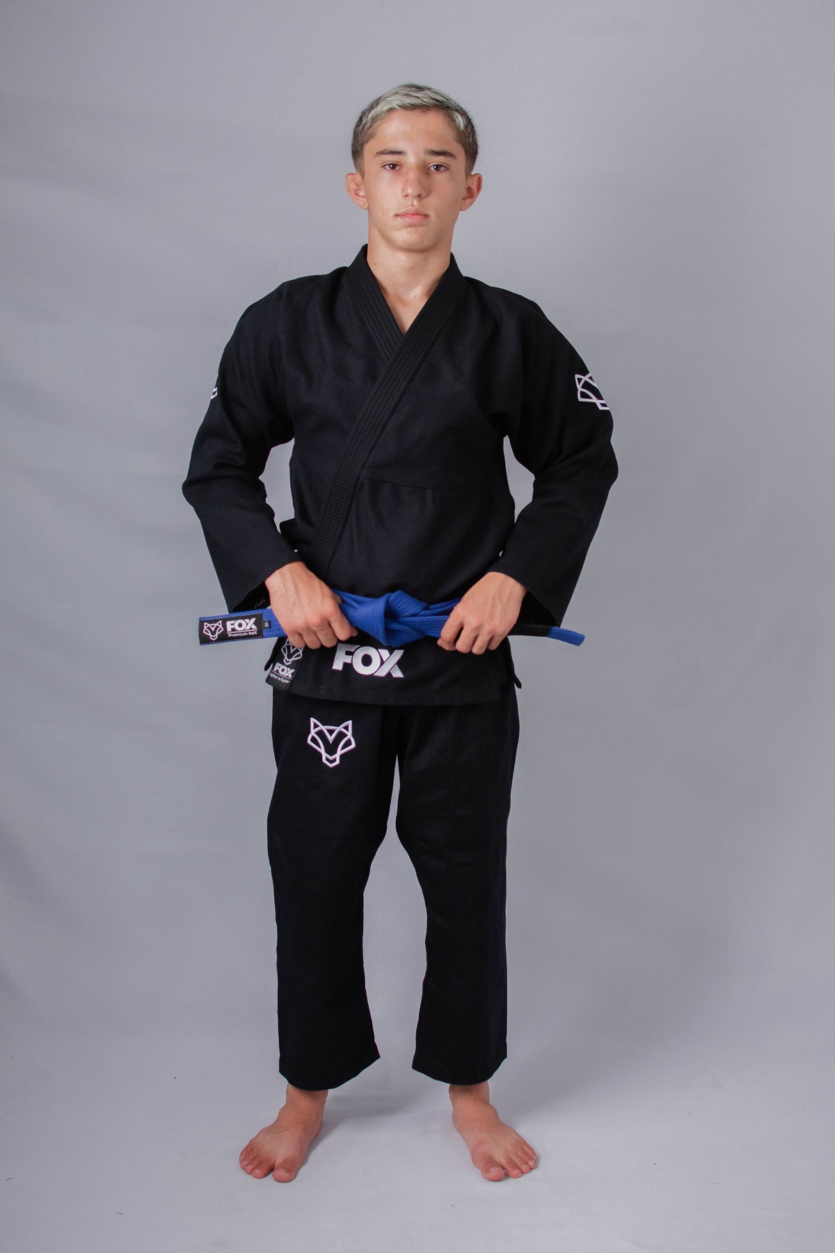 Kimono OldSchool Fox - Preto com Branco