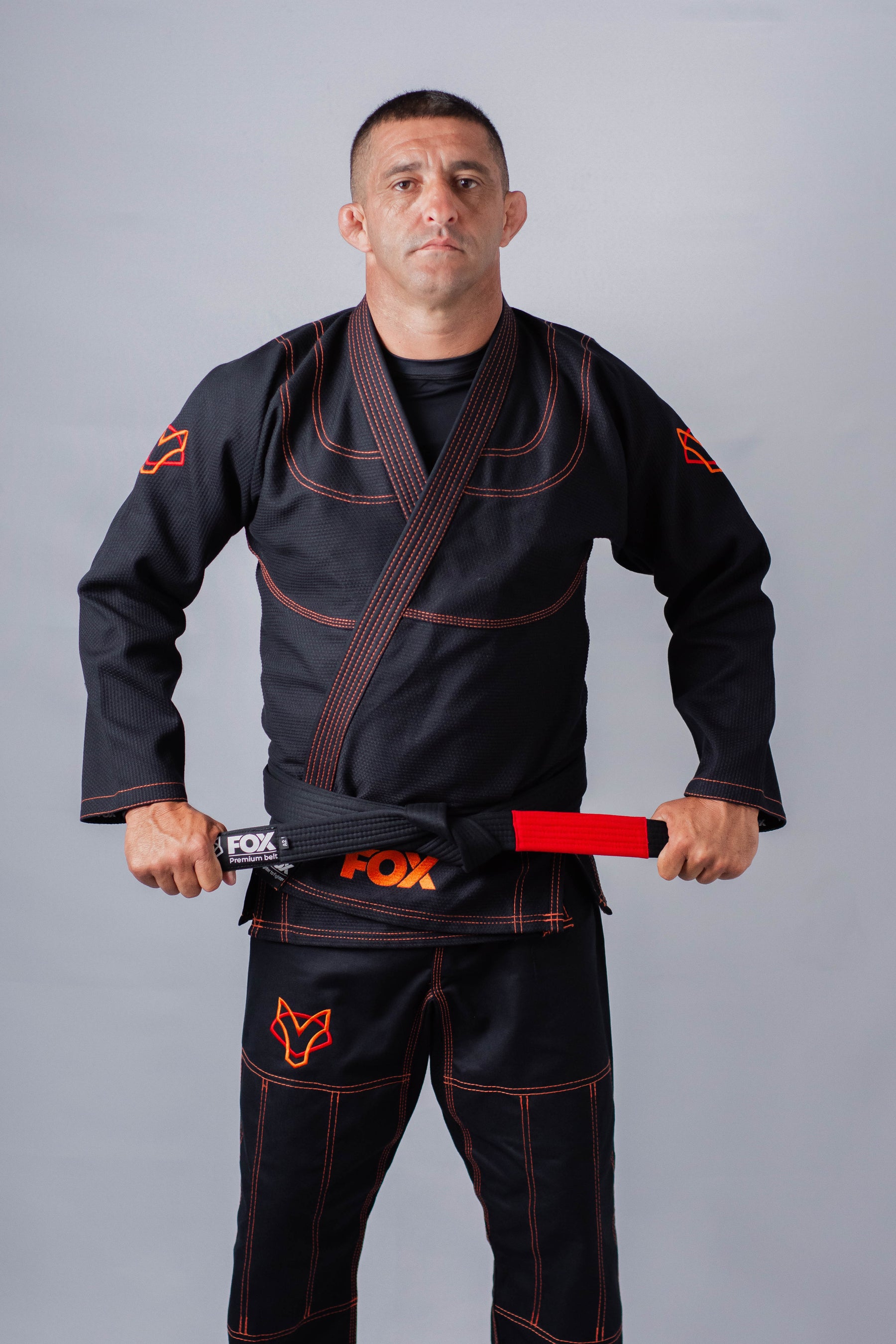 Kimono Classic Fox - Preto com Laranja