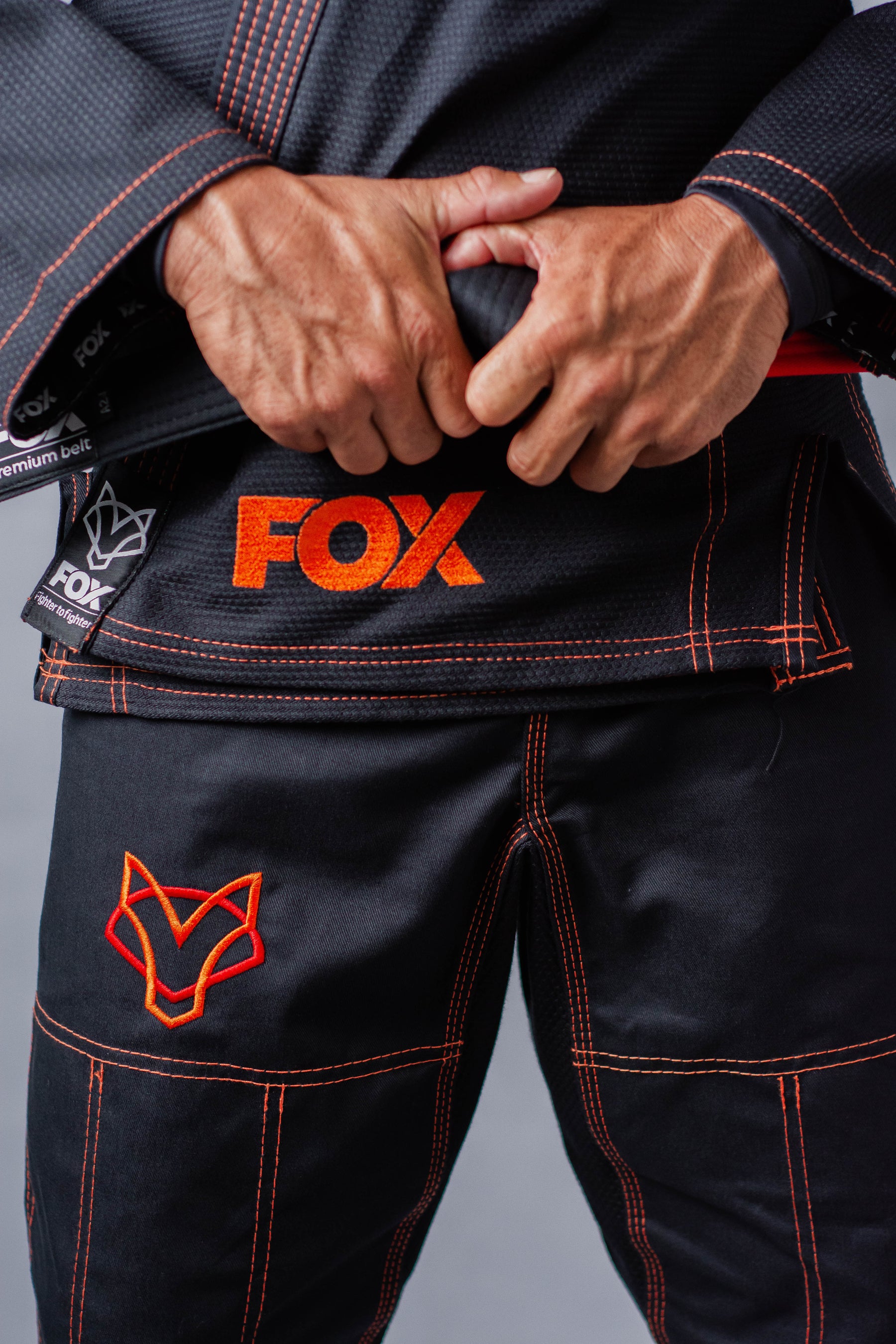 Kimono Classic Fox - Preto com Laranja