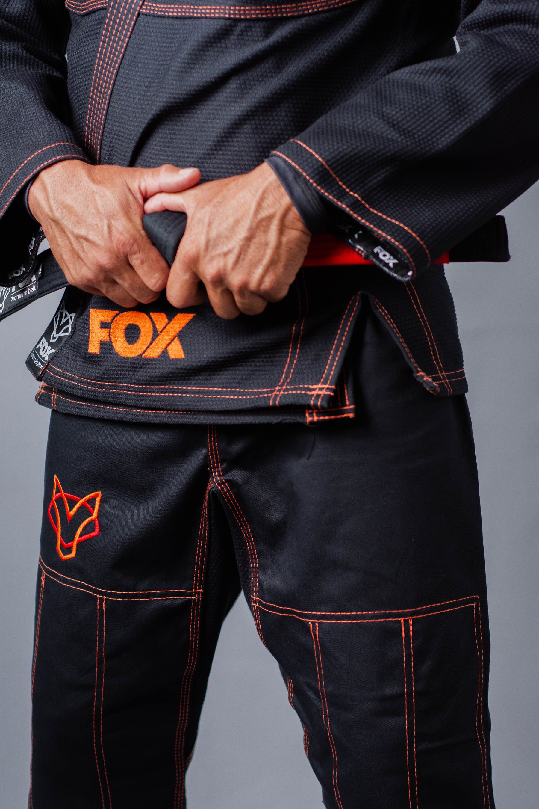 Kimono Classic Fox - Preto com Laranja