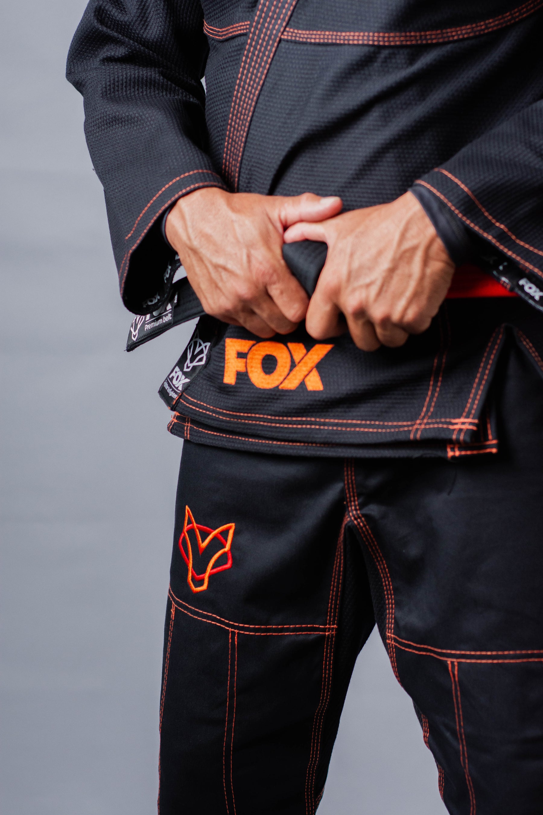 Kimono Classic Fox - Preto com Laranja