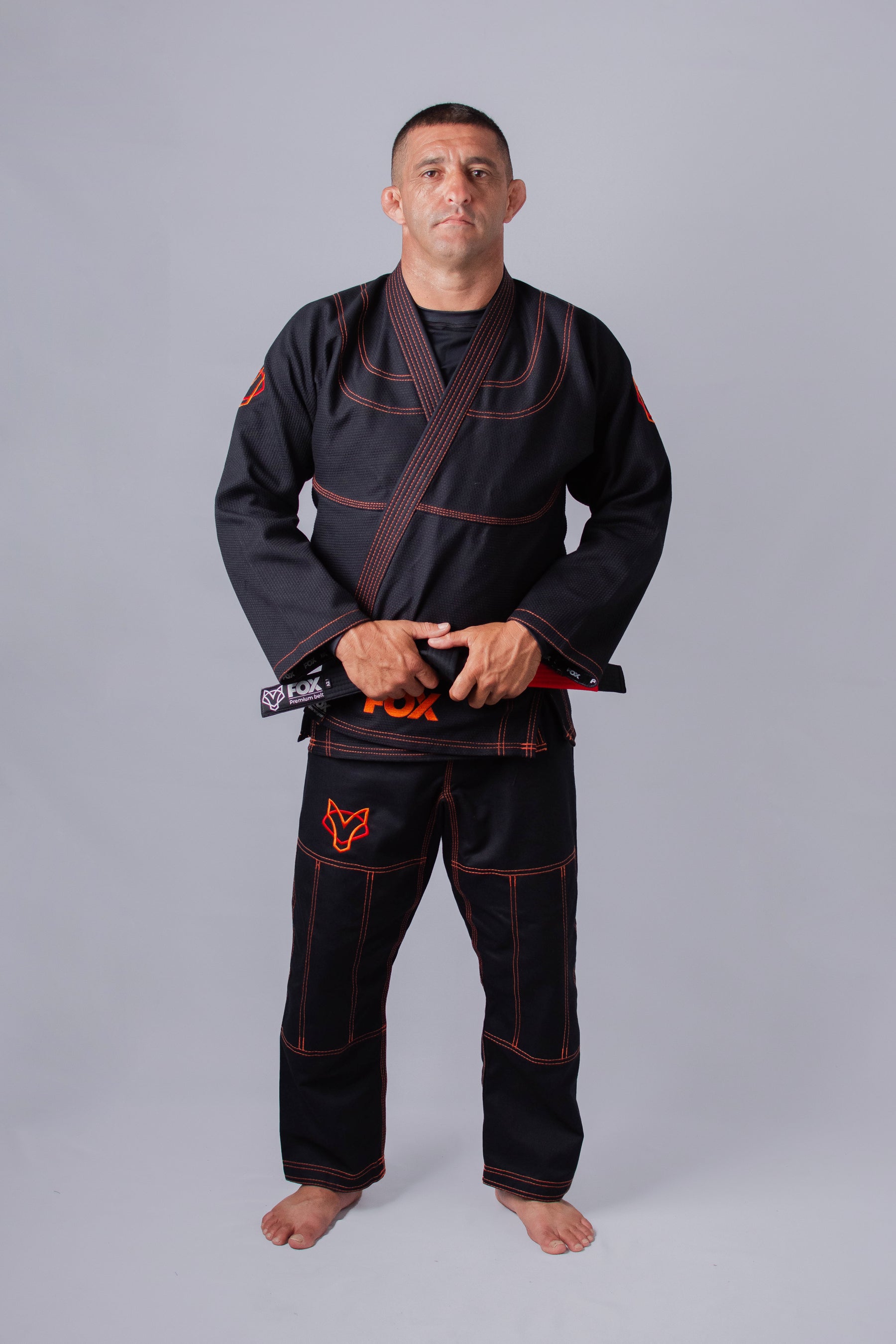 Kimono Classic Fox - Preto com Laranja