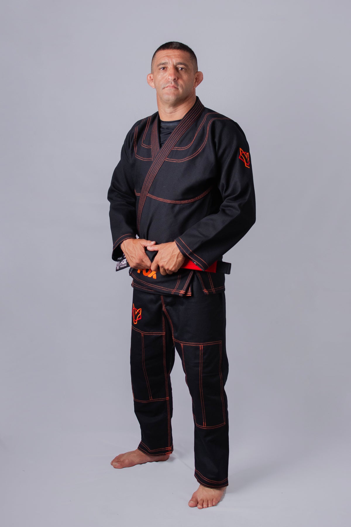 Kimono Classic Fox - Preto com Laranja