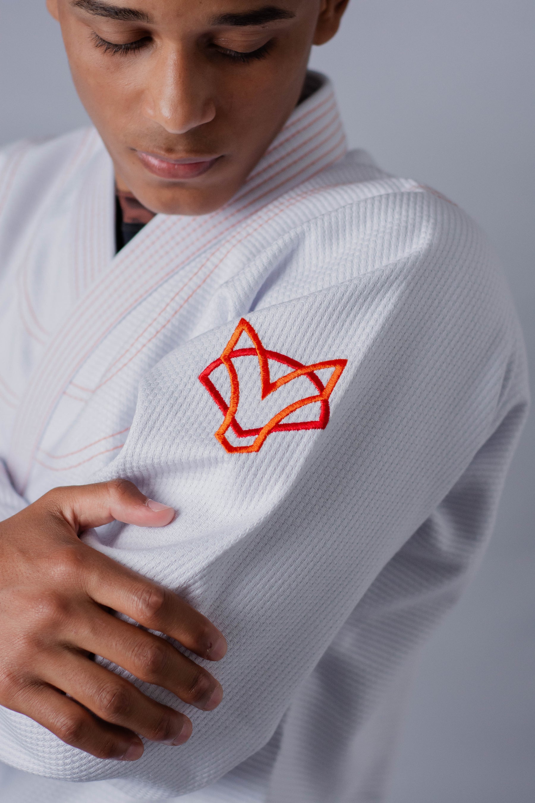 Kimono Classic Fox - Branco com Laranja