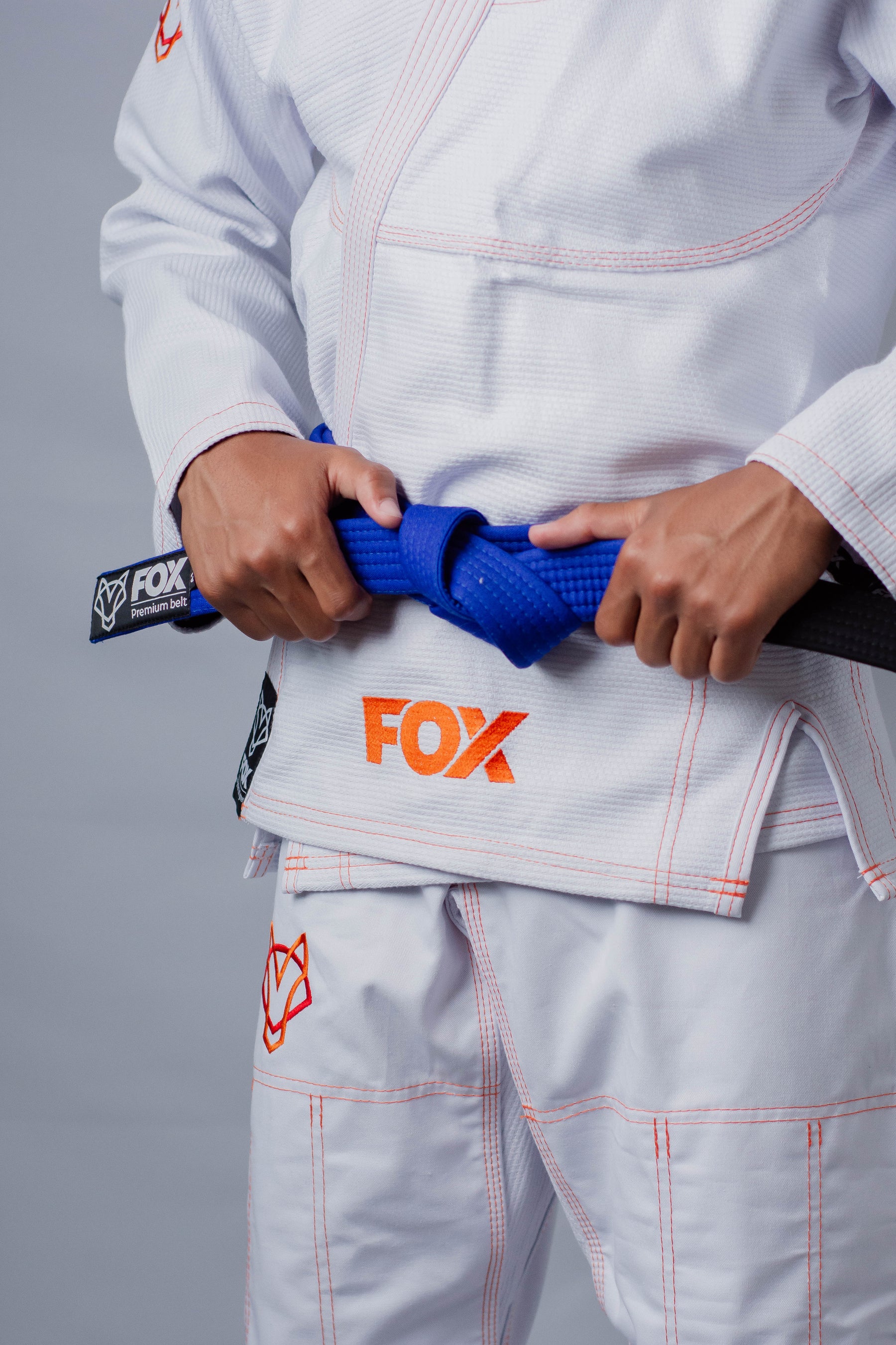 Kimono Classic Fox - Branco com Laranja