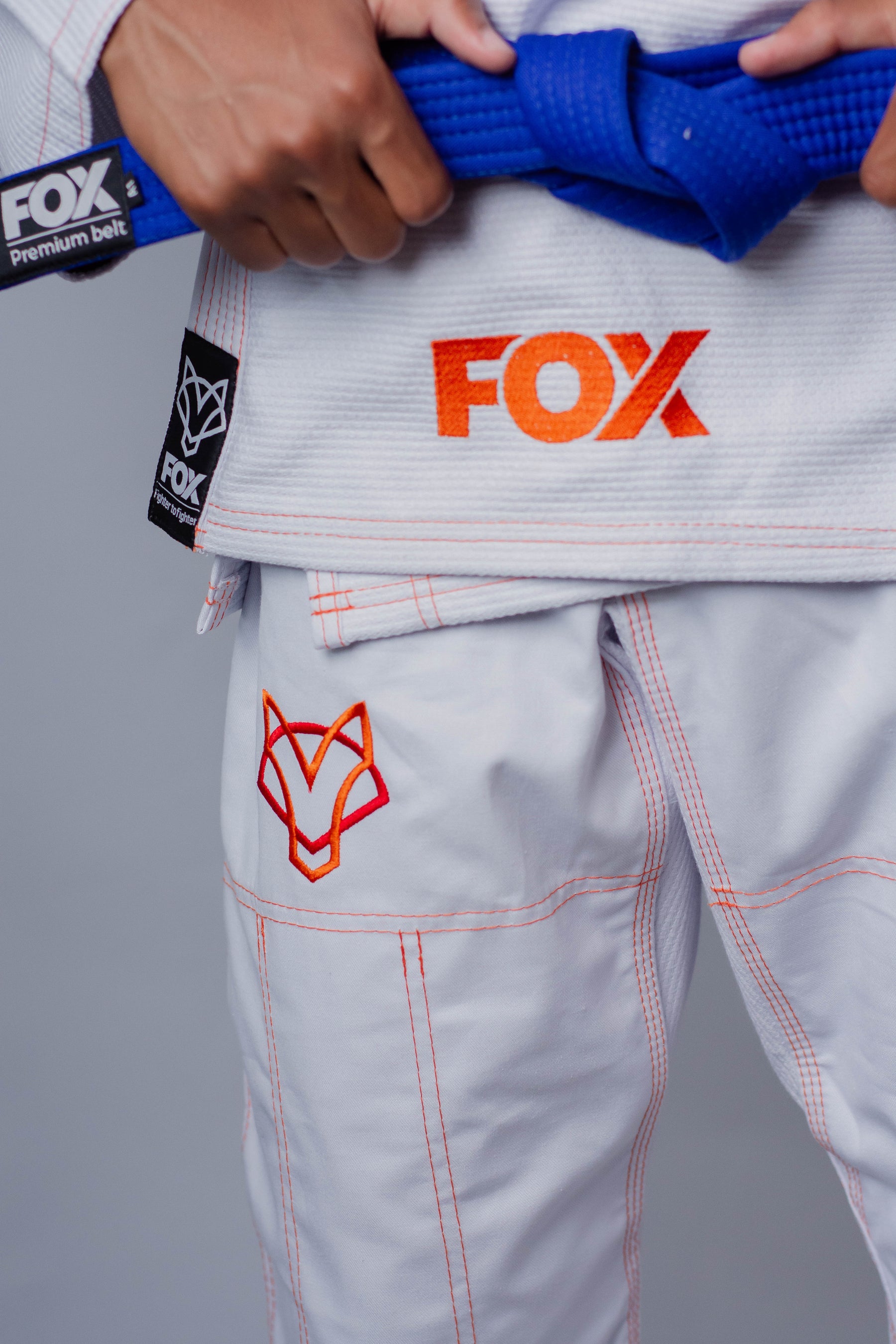 Kimono Classic Fox - Branco com Laranja
