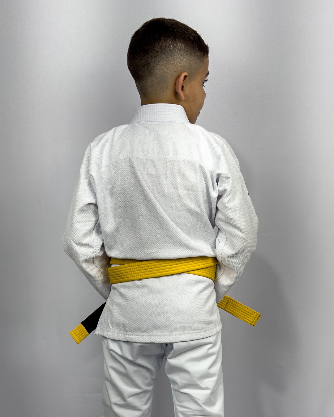 Kimono Masculino Kids Fox™ - Branco com Laranja
