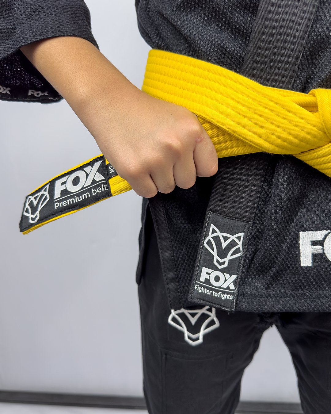 Kimono Masculino Kids Fox™ - Preto com Branco