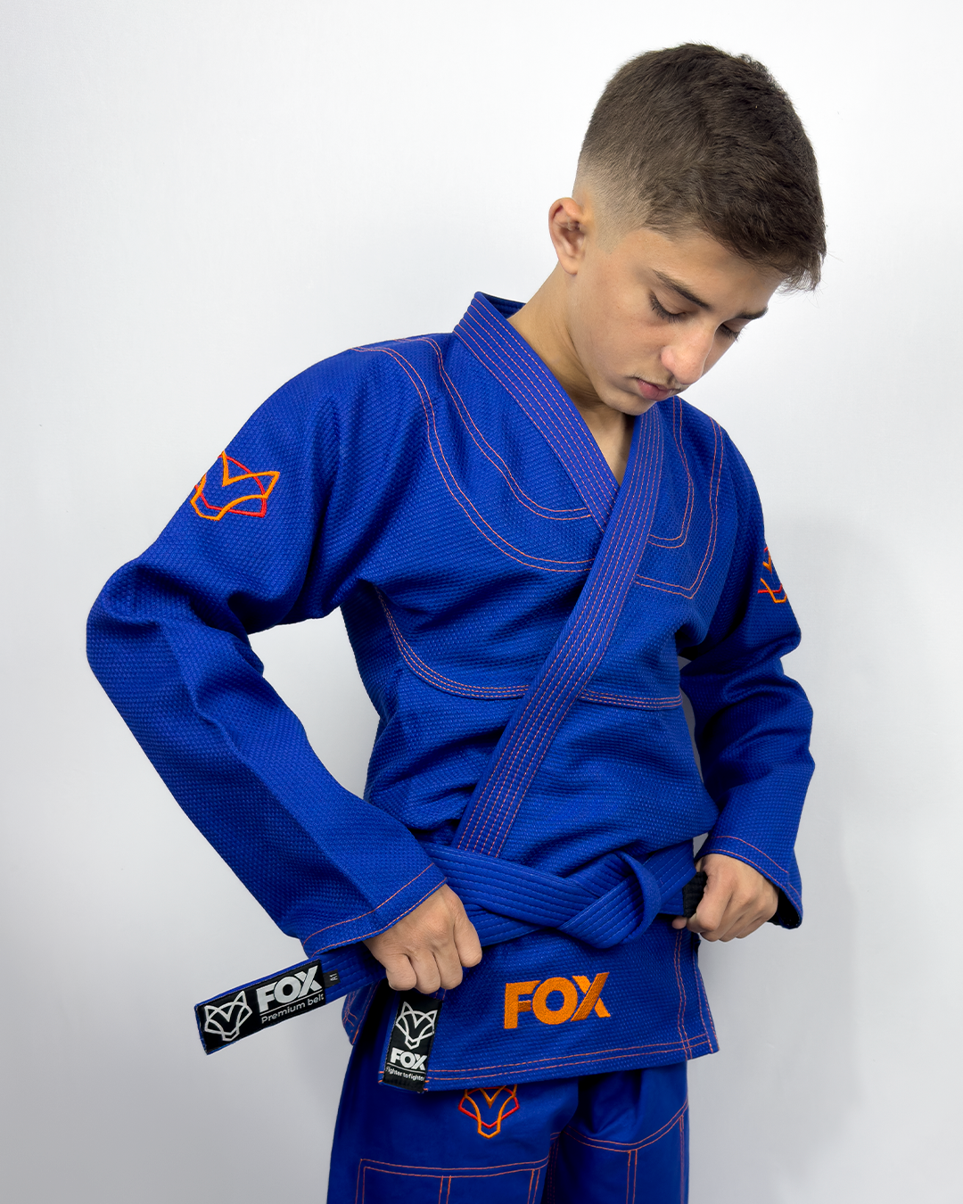 Kimono Classic Fox - Azul com Laranja