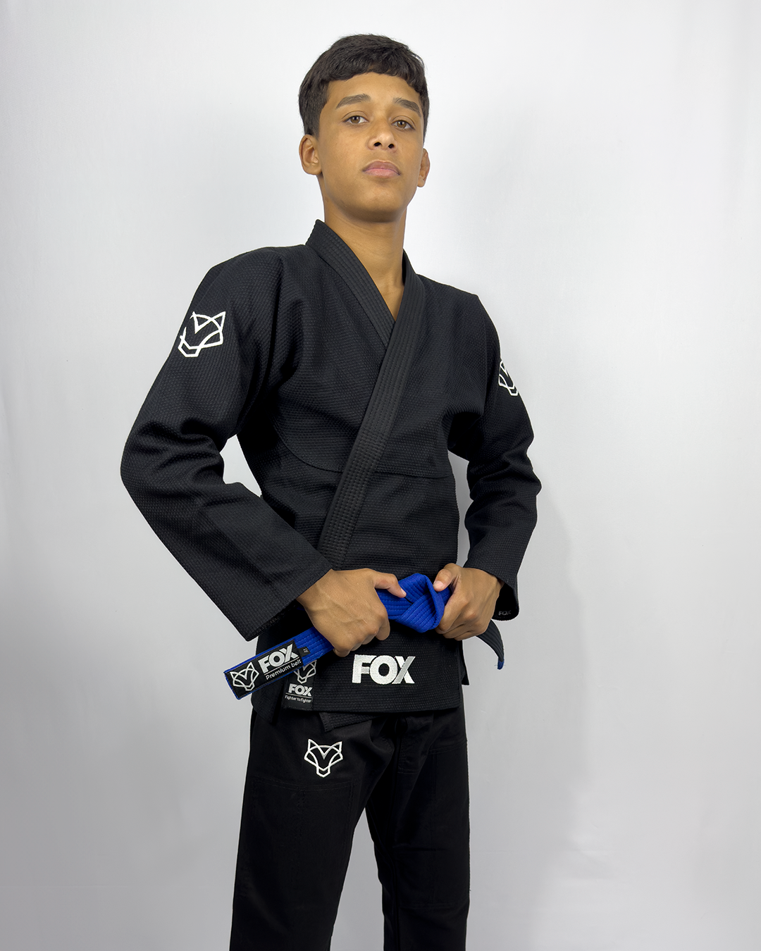 Kimono OldSchool Fox - Preto com Branco