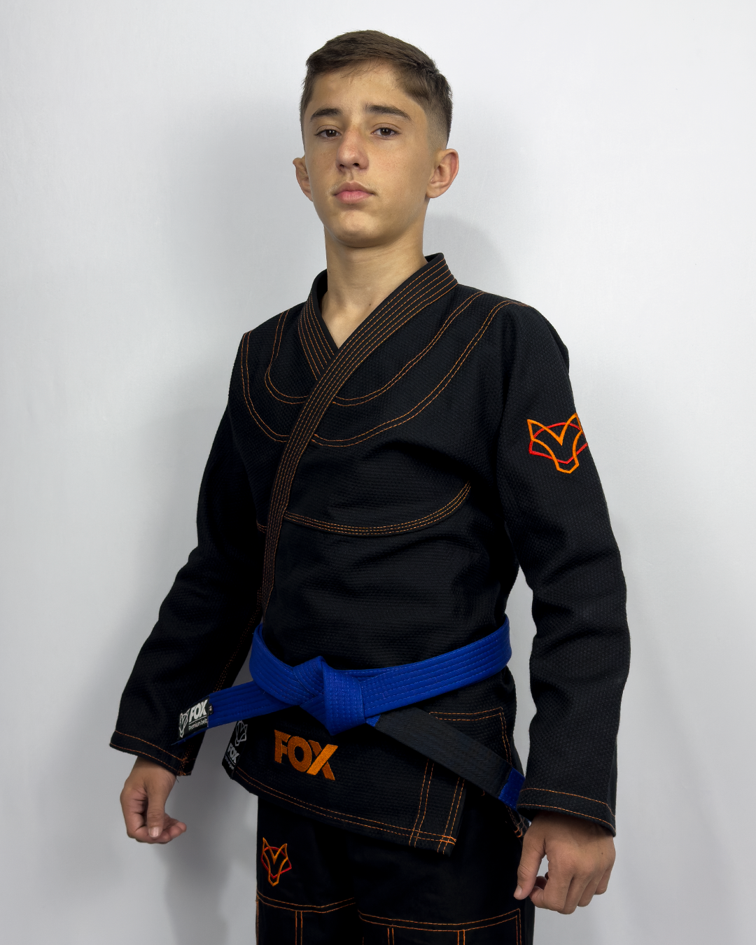 Kimono Classic Fox - Preto com Laranja