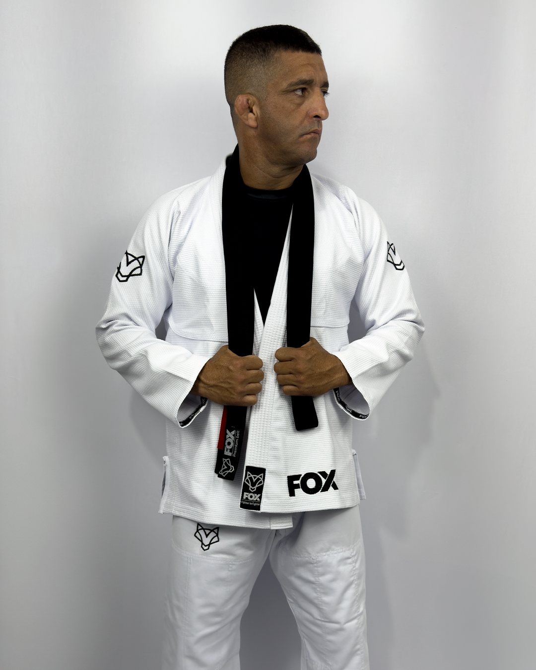 Kimono OldSchool Fox - Branco com Preto