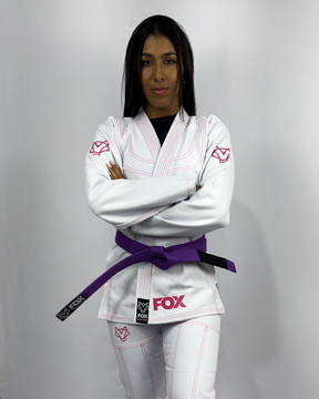 Kimono Sakura Fox - Branco com Rosa