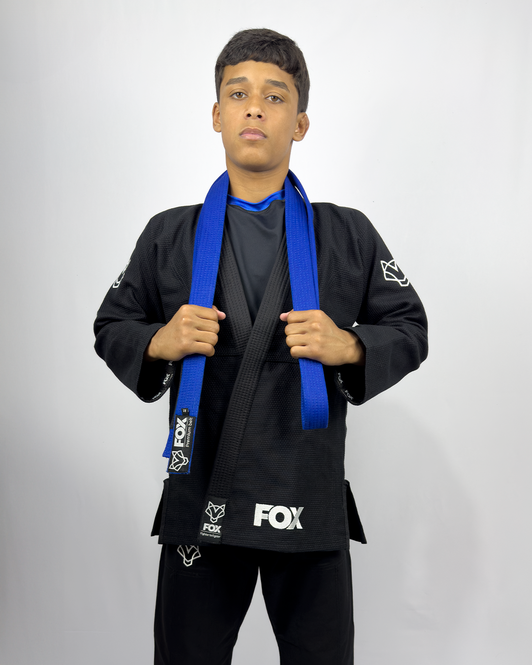 Kimono OldSchool Fox - Preto com Branco