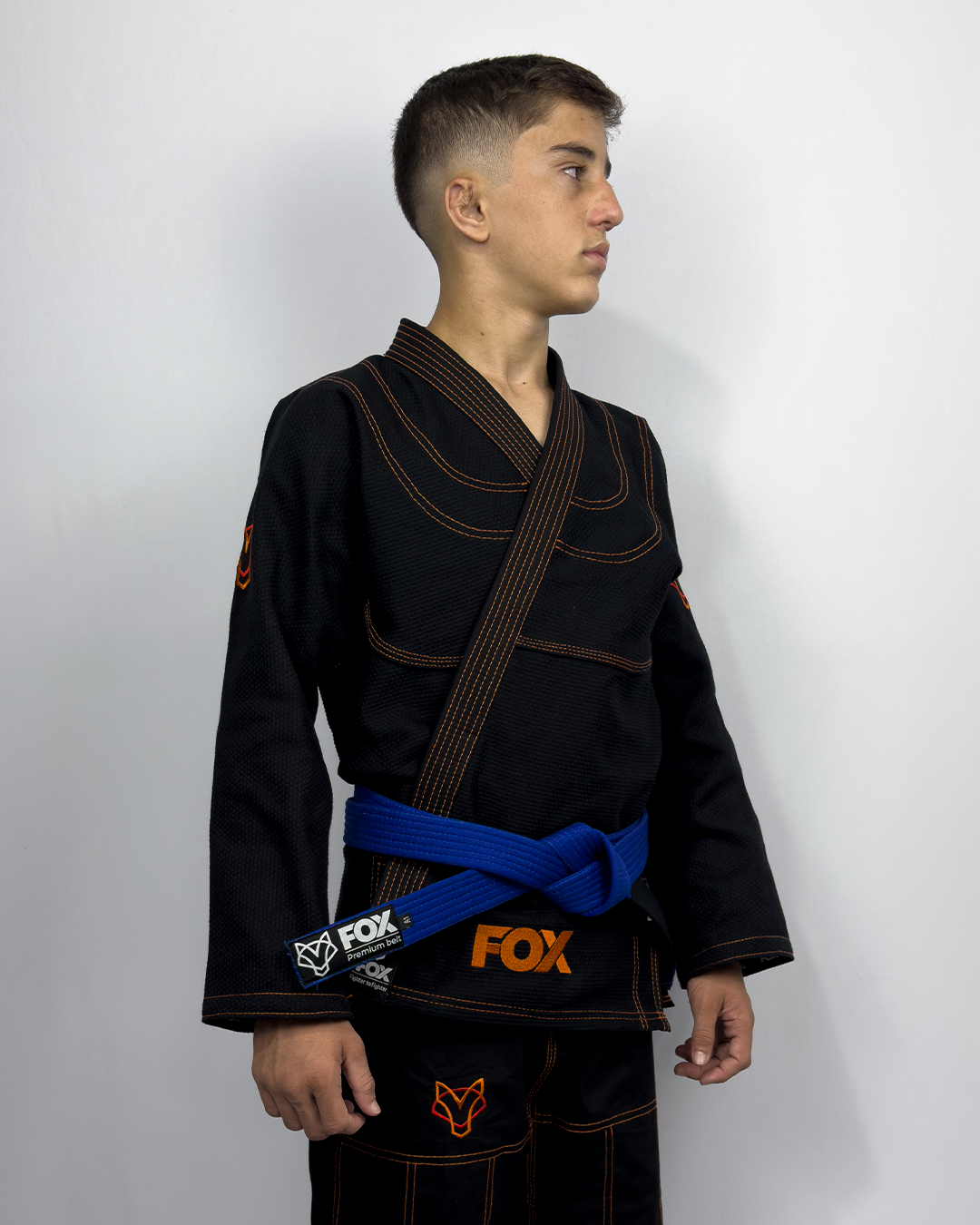 Kimono Classic Fox - Preto com Laranja