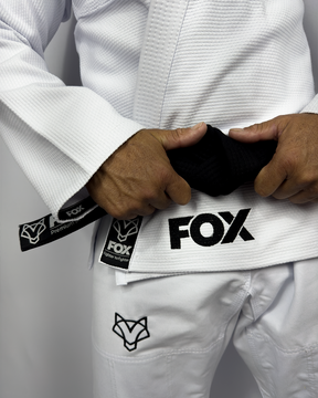 Kimono OldSchool Fox - Branco com Preto