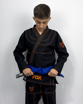 Kimono Classic Fox - Preto com Laranja